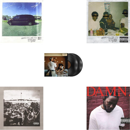 This is a 5 LP Vinyl SKU bundle.
1.This LP Vinyl is brand new.Format: LP VinylMusic Style: Post-PunkThis item's title is: Good Kid, M.A.A.D CityArtist: Kendrick LamarLabel: IGABarcode: 602537192267Release Date: 10/22/2012
2.This LP Vinyl is brand new.