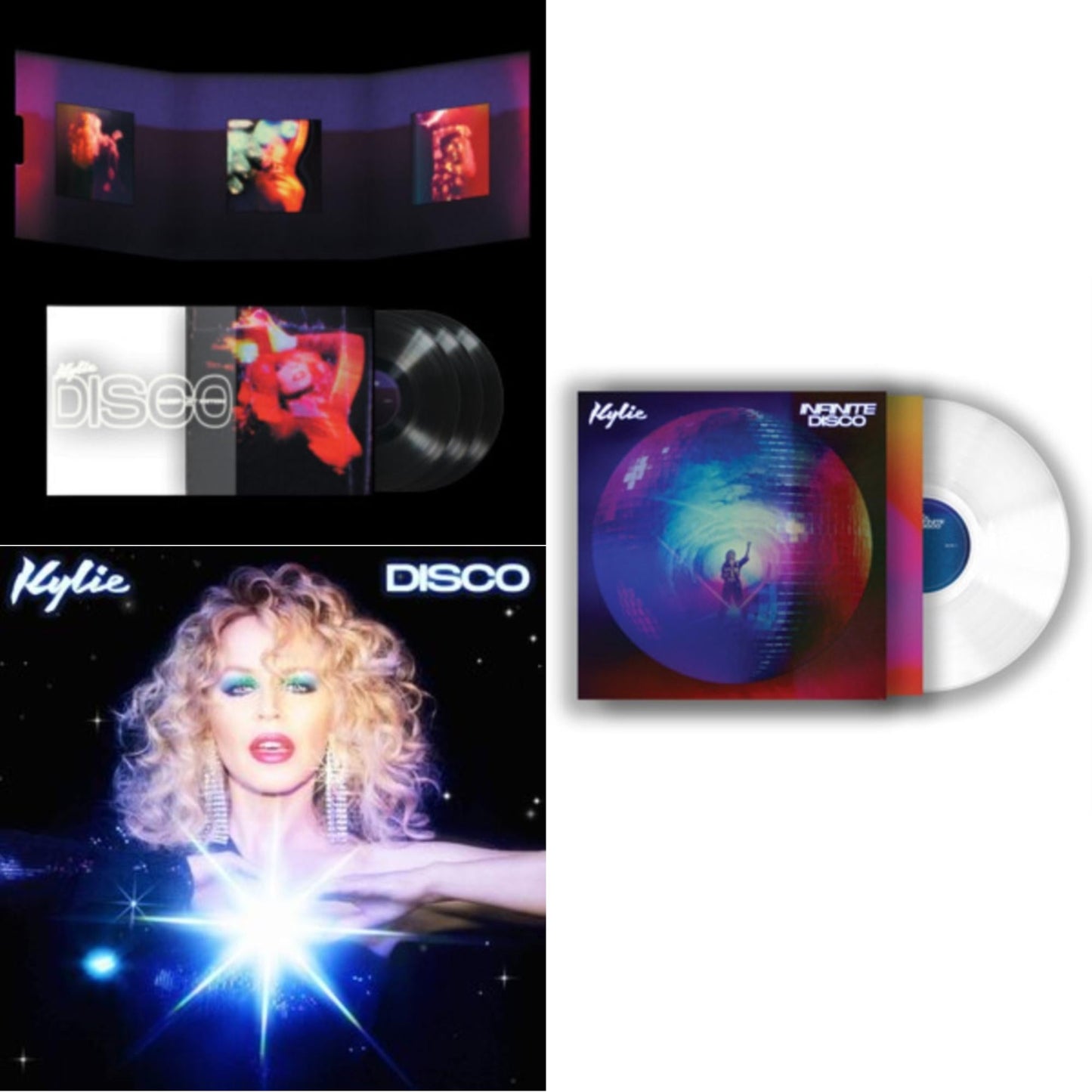This is a 3 LP Vinyl SKU bundle.
1.This LP Vinyl is brand new.Format: LP VinylMusic Style: Dance-popThis item's title is: Disco: Guest List Edition (3LP)Artist: Kylie MinogueLabel: BMG RIGHTS MANAGEMENTBarcode: 4050538692853Release Date: 11/12/2021
2.This LP Vinyl is brand new.