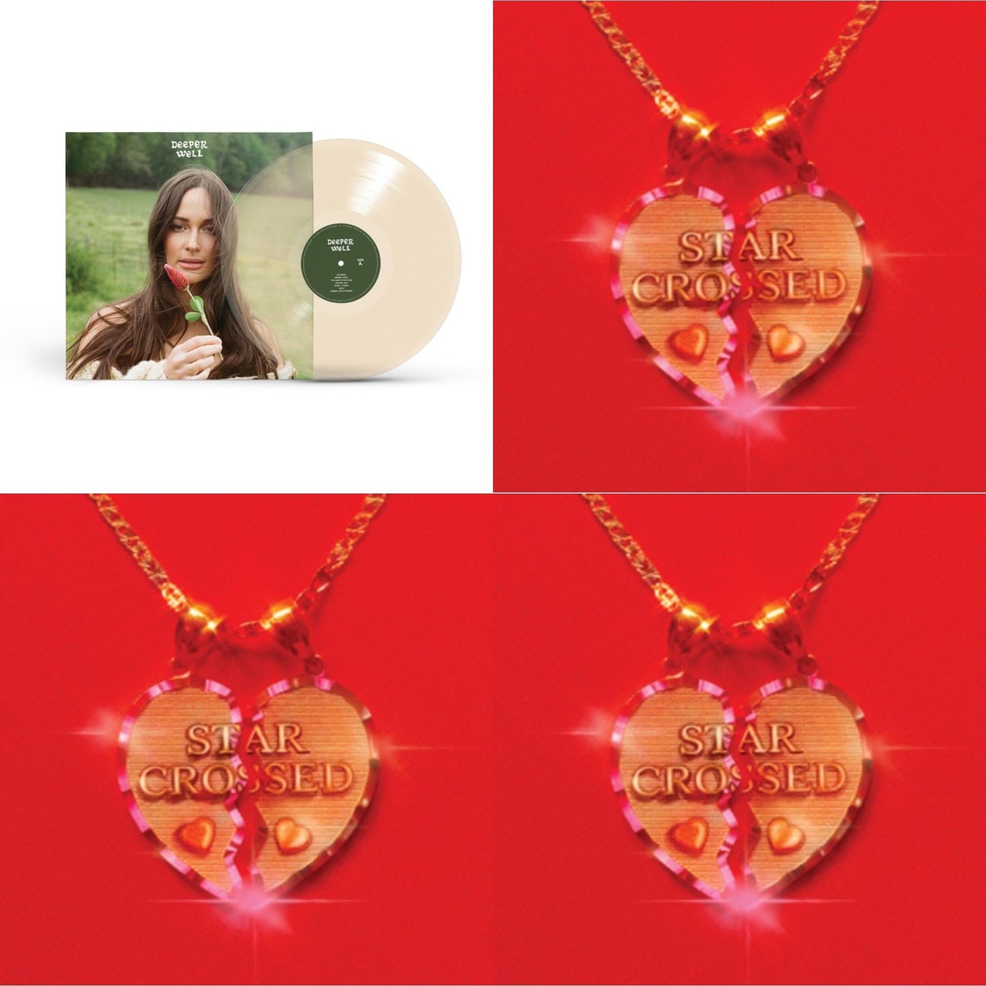This is a 4 LP Vinyl SKU bundle.
1.This LP Vinyl is brand new.Format: LP VinylMusic Style: FolkThis item's title is: Star-Crossed (Ruby Red LP Vinyl)Artist: Kacey MusgravesLabel: MCA NASHVILLE / INTERSCOPEBarcode: 602435810270Release Date: 9/10/2021
2.This LP Vinyl is brand new.