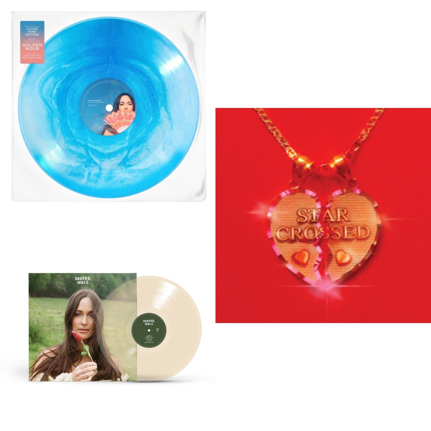 This is a 3 LP Vinyl SKU bundle.
1.This LP Vinyl is brand new.Format: LP VinylMusic Style: CountryThis item's title is: Golden Hour (Cloud Nine Edition LP Vinyl)Artist: Kacey MusgravesLabel: MCA NASHVILLEBarcode: 602448869524Release Date: 5/12/2023
2.This LP Vinyl is brand new.