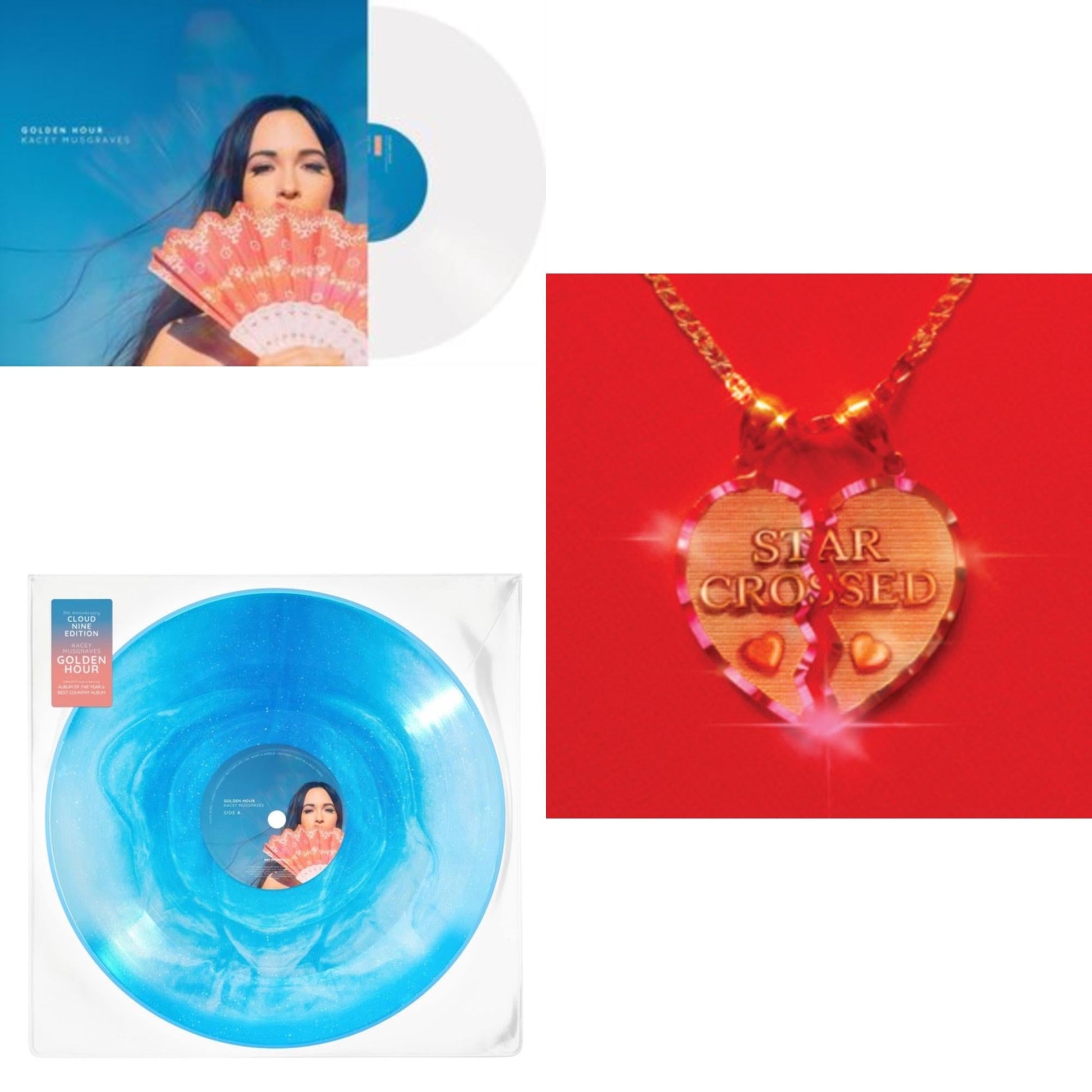 This is a 3 LP Vinyl SKU bundle.
1.This LP Vinyl is brand new.Format: LP VinylMusic Style: CountryThis item's title is: Golden Hour (LP)Artist: Kacey MusgravesLabel: MCA NASHVILLEBarcode: 602567334460Release Date: 3/30/2018
2.This LP Vinyl is brand new.