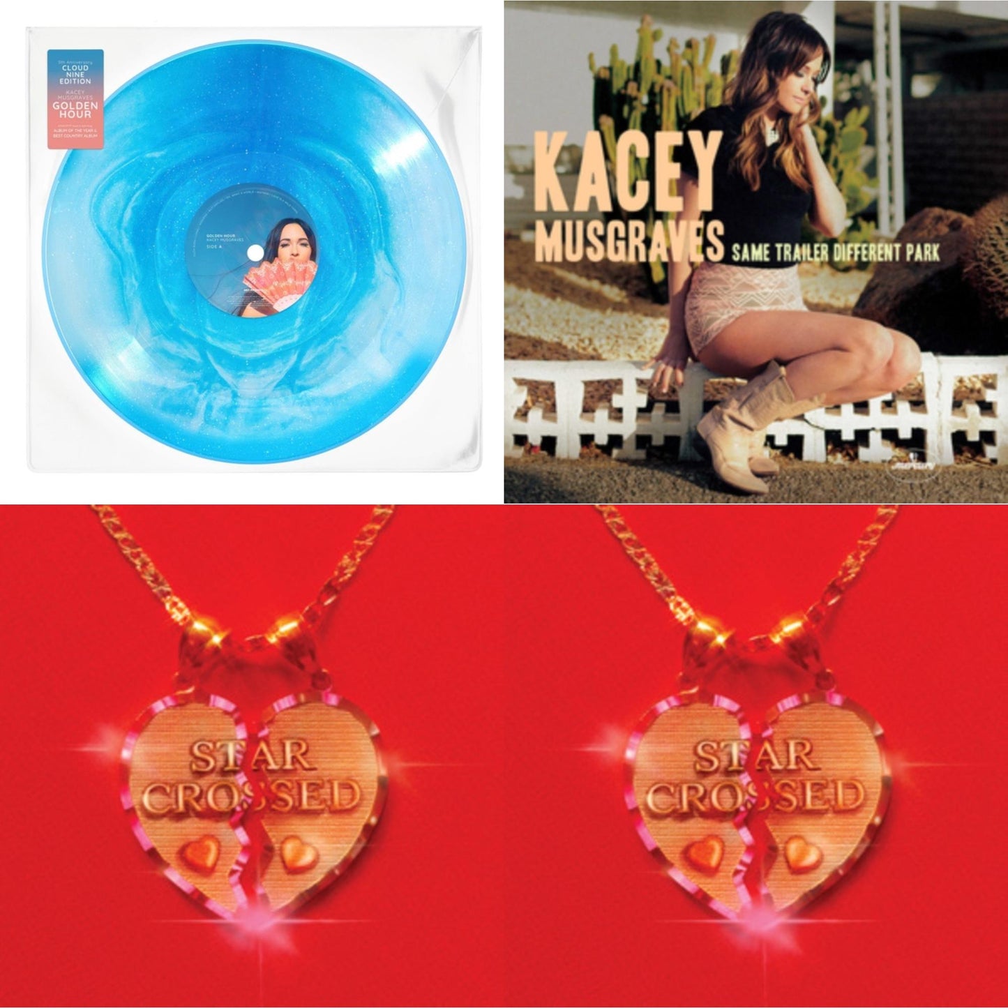 This is a 4 LP Vinyl SKU bundle.
1.This LP Vinyl is brand new.Format: LP VinylMusic Style: CountryThis item's title is: Golden Hour (Cloud Nine Edition LP Vinyl)Artist: Kacey MusgravesLabel: MCA NASHVILLEBarcode: 602448869524Release Date: 5/12/2023
2.This LP Vinyl is brand new.
