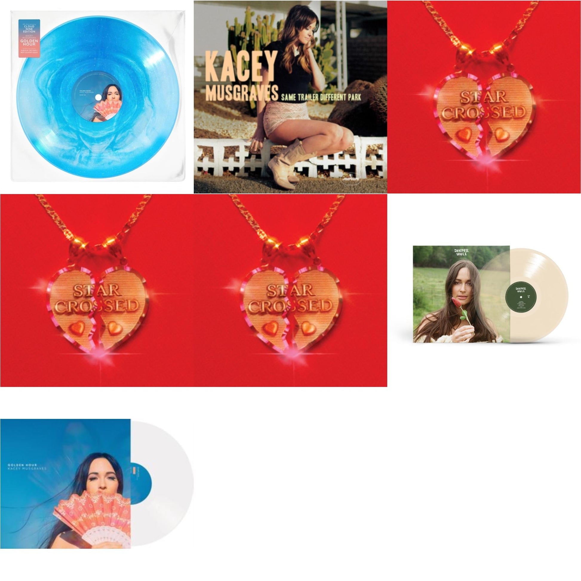This is a 7 LP Vinyl SKU bundle.
1.This LP Vinyl is brand new.Format: LP VinylMusic Style: CountryThis item's title is: Golden Hour (Cloud Nine Edition LP Vinyl)Artist: Kacey MusgravesLabel: MCA NASHVILLEBarcode: 602448869524Release Date: 5/12/2023
2.This LP Vinyl is brand new.