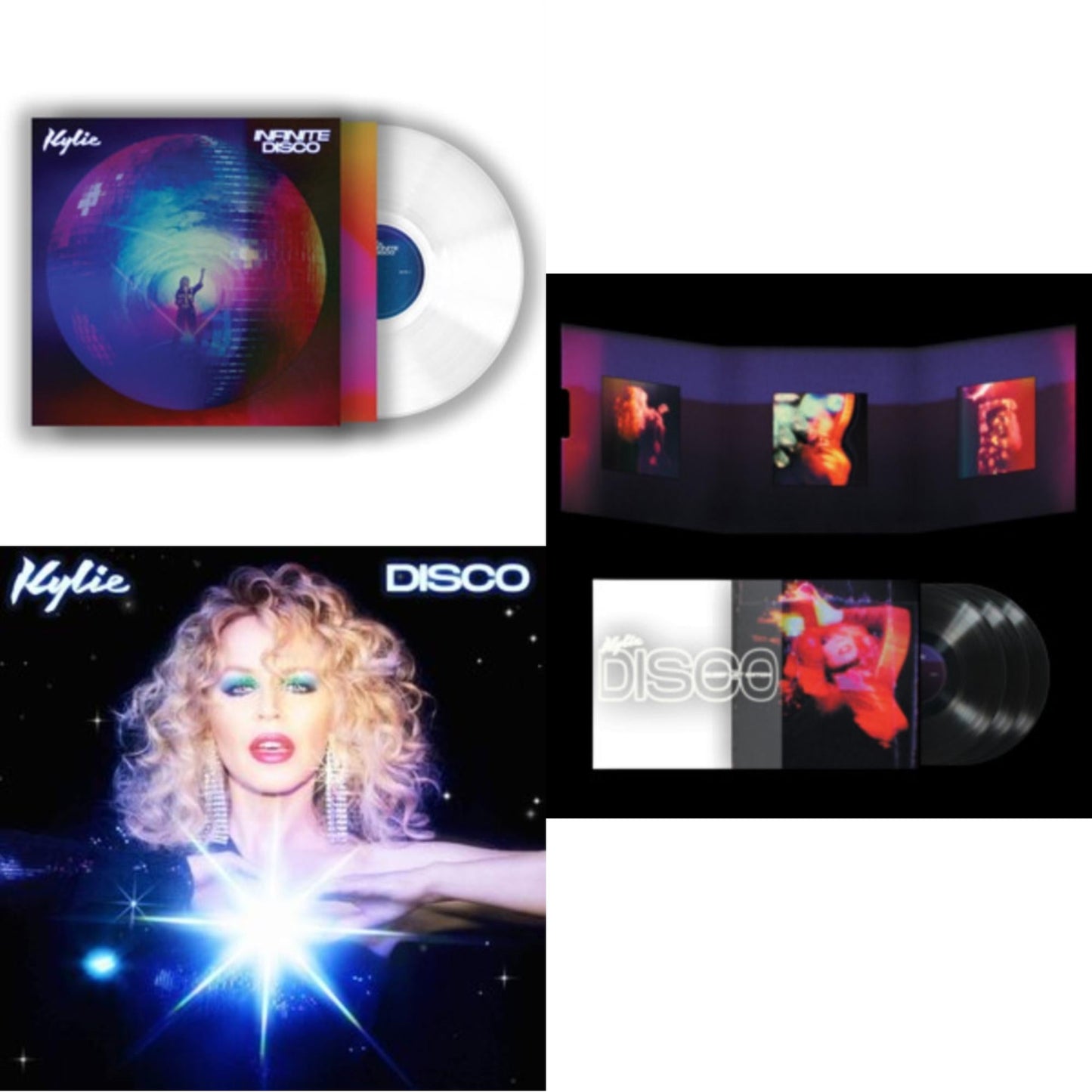 This is a 3 LP Vinyl SKU bundle.
1.This LP Vinyl is brand new.Format: LP VinylMusic Style: EuropopThis item's title is: Infinite DiscoArtist: Kylie MinogueLabel: BMG RIGHTS MANAGEMENT (UK) LTDBarcode: 4050538695854Release Date: 5/6/2022
2.This LP Vinyl is brand new.