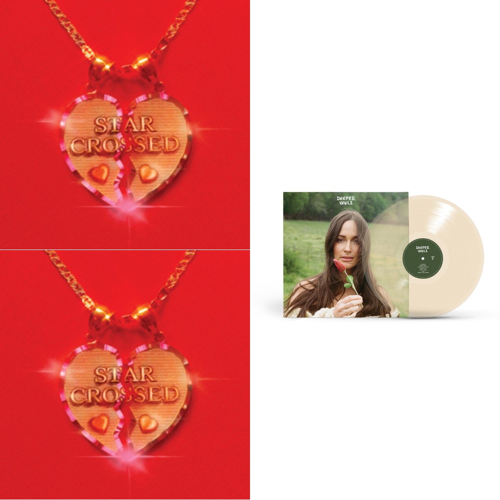 This is a 3 LP Vinyl SKU bundle.
1.This LP Vinyl is brand new.Format: LP VinylMusic Style: FolkThis item's title is: Star-Crossed (Ruby Red LP Vinyl)Artist: Kacey MusgravesLabel: MCA NASHVILLE / INTERSCOPEBarcode: 602435810270Release Date: 9/10/2021
2.This LP Vinyl is brand new.