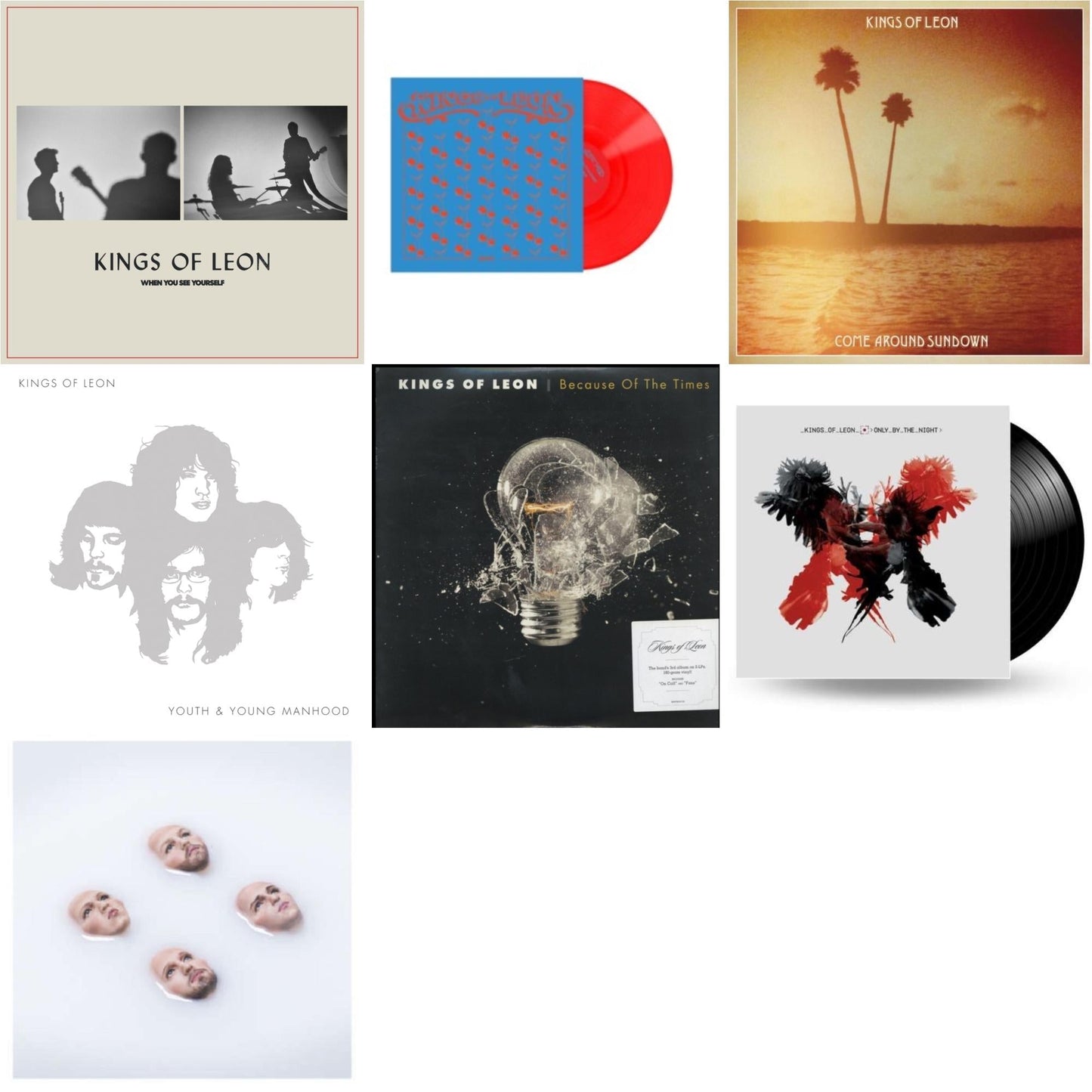 When You See Yourself (2LP/180G) & Ep #2 (Red LP Vinyl) & Come Around Sundown (2LP/Gatefold) & Youth & Young Manhood (2LP/180G/Gatefold) & Because Of The Times (2LP/180G/Gatefold) & Only By The Night & Walls (180G/Gatefold/Dl Card)