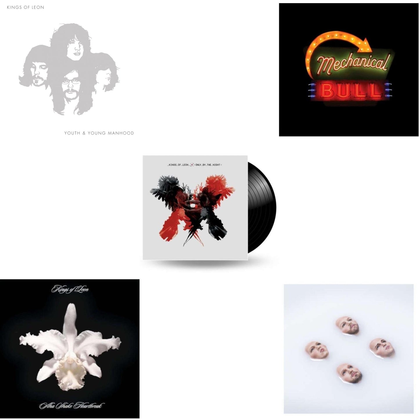 Youth & Young Manhood (2LP/180G/Gatefold) & Aha Shake Heartbreak (2LP/180G/Gatefold) & Only By The Night & Mechanical Bull (2LP/180G/Dl Card/Gatefold) & Walls (180G/Gatefold/Dl Card)