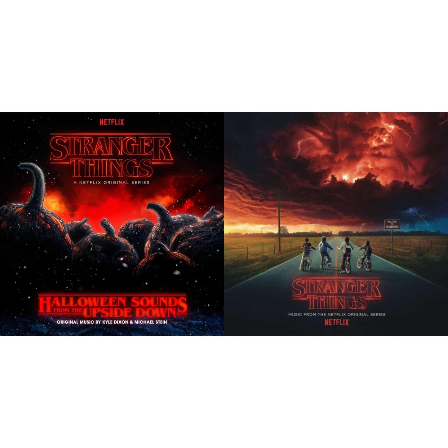 Stranger Things: Halloween Sounds From The Upside Down (Pumpkin Orange LP Vinyl) & Stranger Things: Music From Seasons 1 & 2 (2LP/Poster/Sticker/140G)