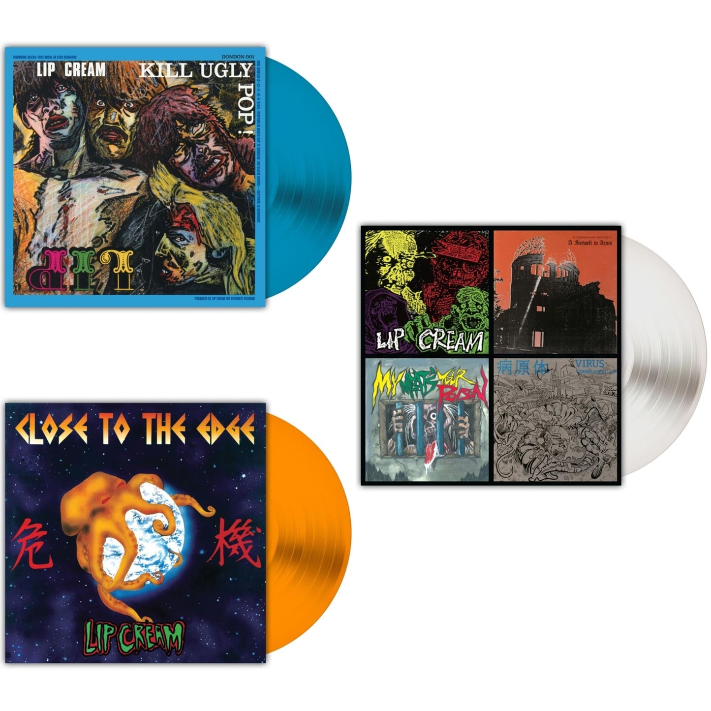 Kill Ugly Pop (Royal Blue LP Vinyl) & Close To The Edge (Orange LP Vinyl) & Thrash Til Death (Milky Clear LP Vinyl)