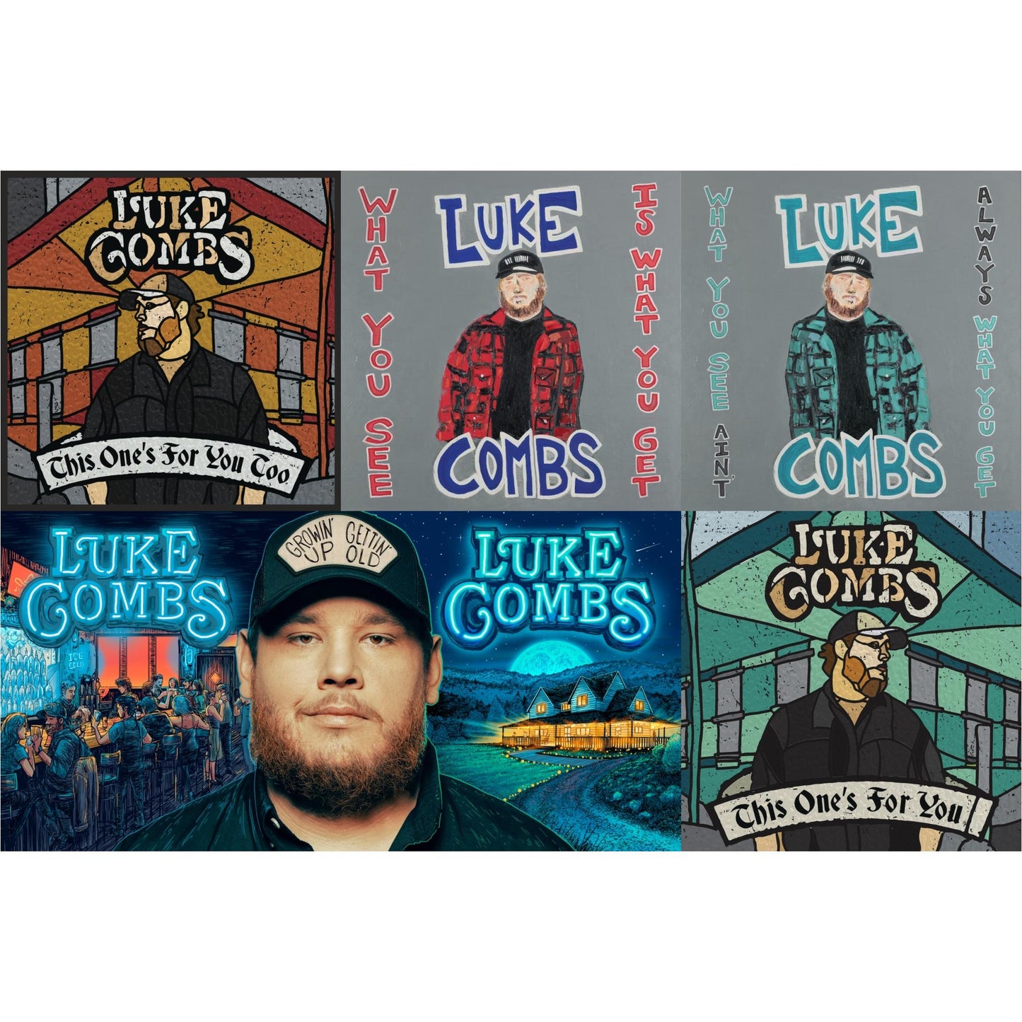 This is a 6 LP Vinyl SKU bundle.
1.This LP Vinyl is brand new.Format: LP VinylMusic Style: CountryThis item's title is: This One's For You Too (Deluxe/2 LP/150G)Artist: Luke CombsLabel: SME NASHVILLE/ COLUMBIABarcode: 190758292816Release Date: 11/16/2018
2.This LP Vinyl is brand new.