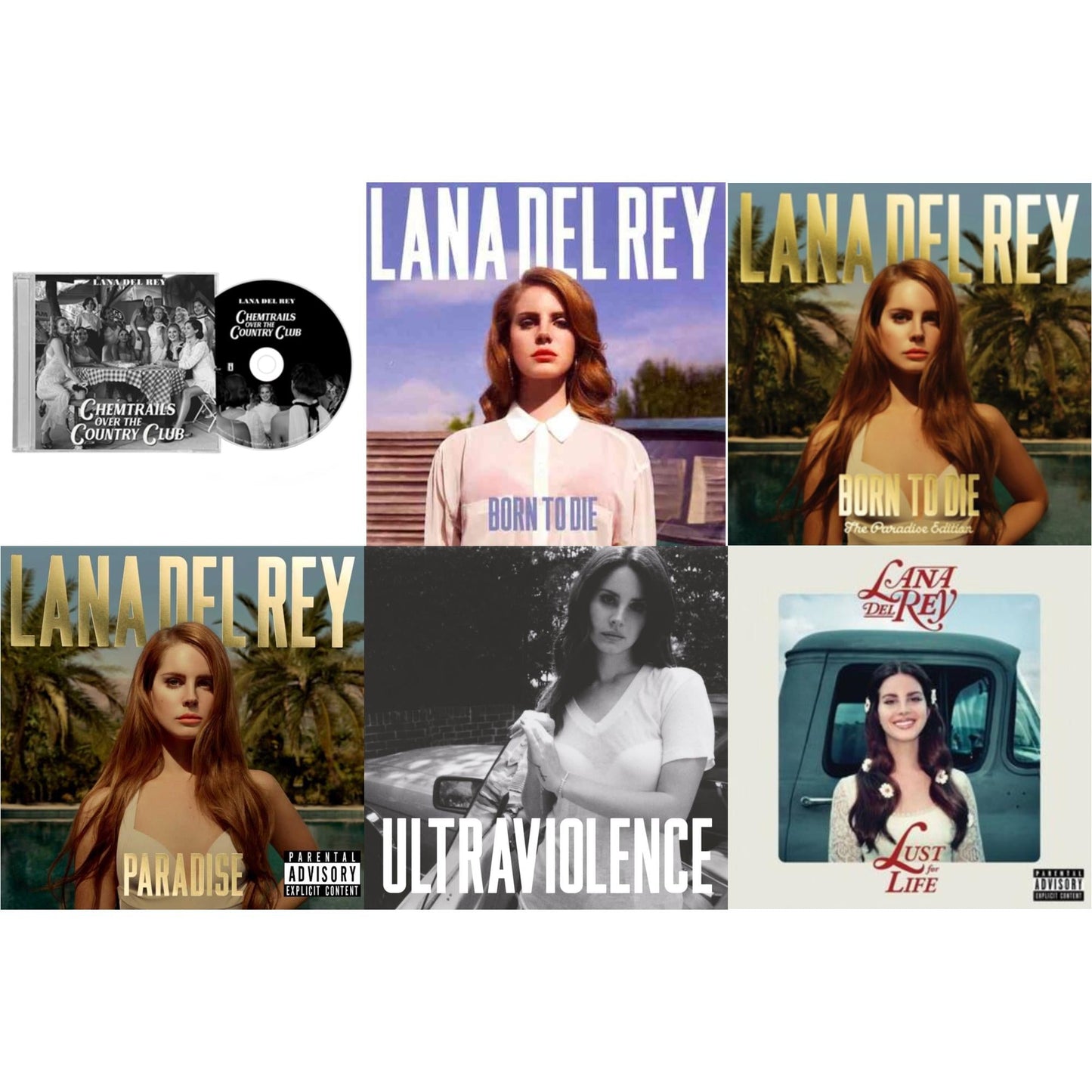 Chemtrails Over The Country Club & Born To Die & Born To Die (Paradise Edition) & Paradise & Ultraviolence & Lust For Life