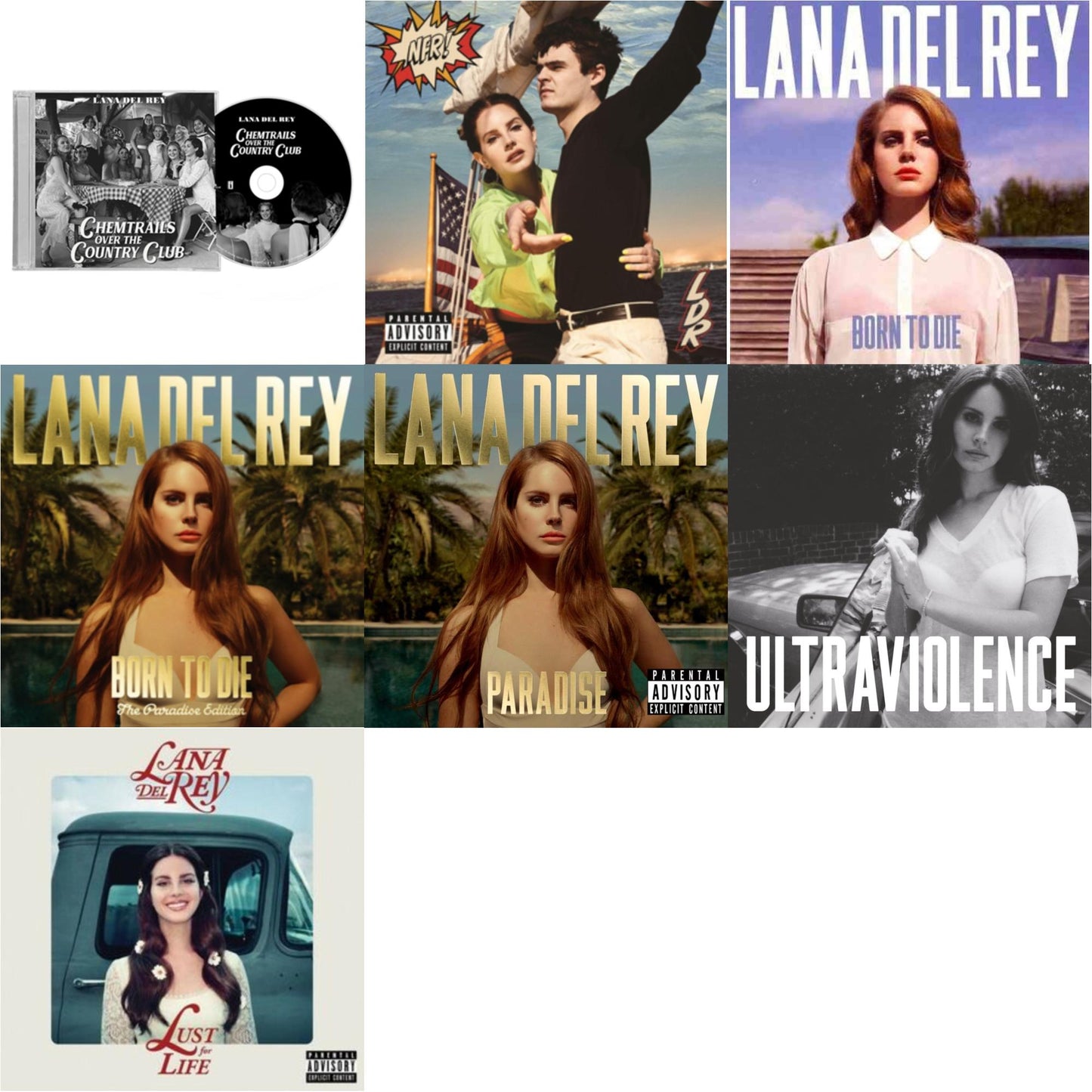 Chemtrails Over The Country Club & Nfr! & Born To Die & Born To Die (Paradise Edition) & Paradise & Ultraviolence & Lust For Life