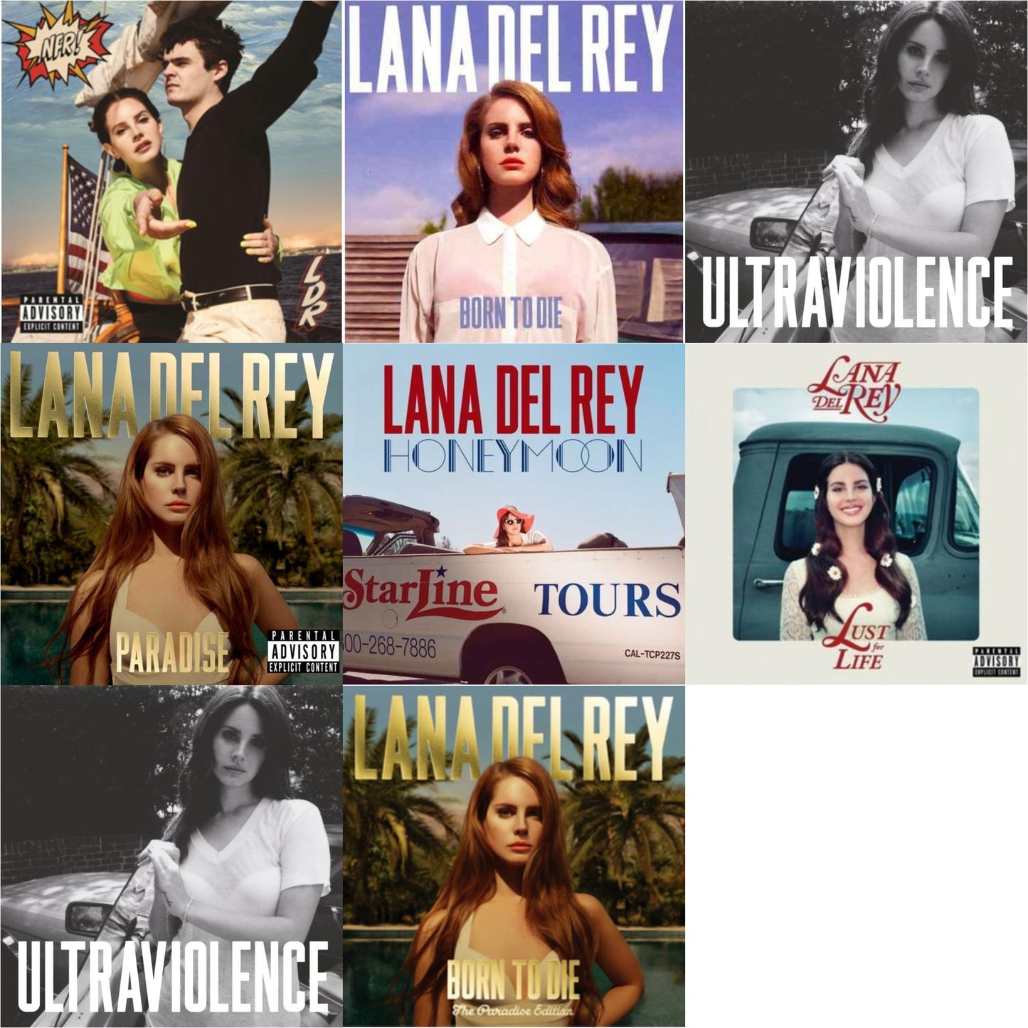 Nfr! & Born To Die & Born To Die (Paradise Edition) & Paradise & Ultraviolence & Ultraviolence & Honeymoon & Lust For Life