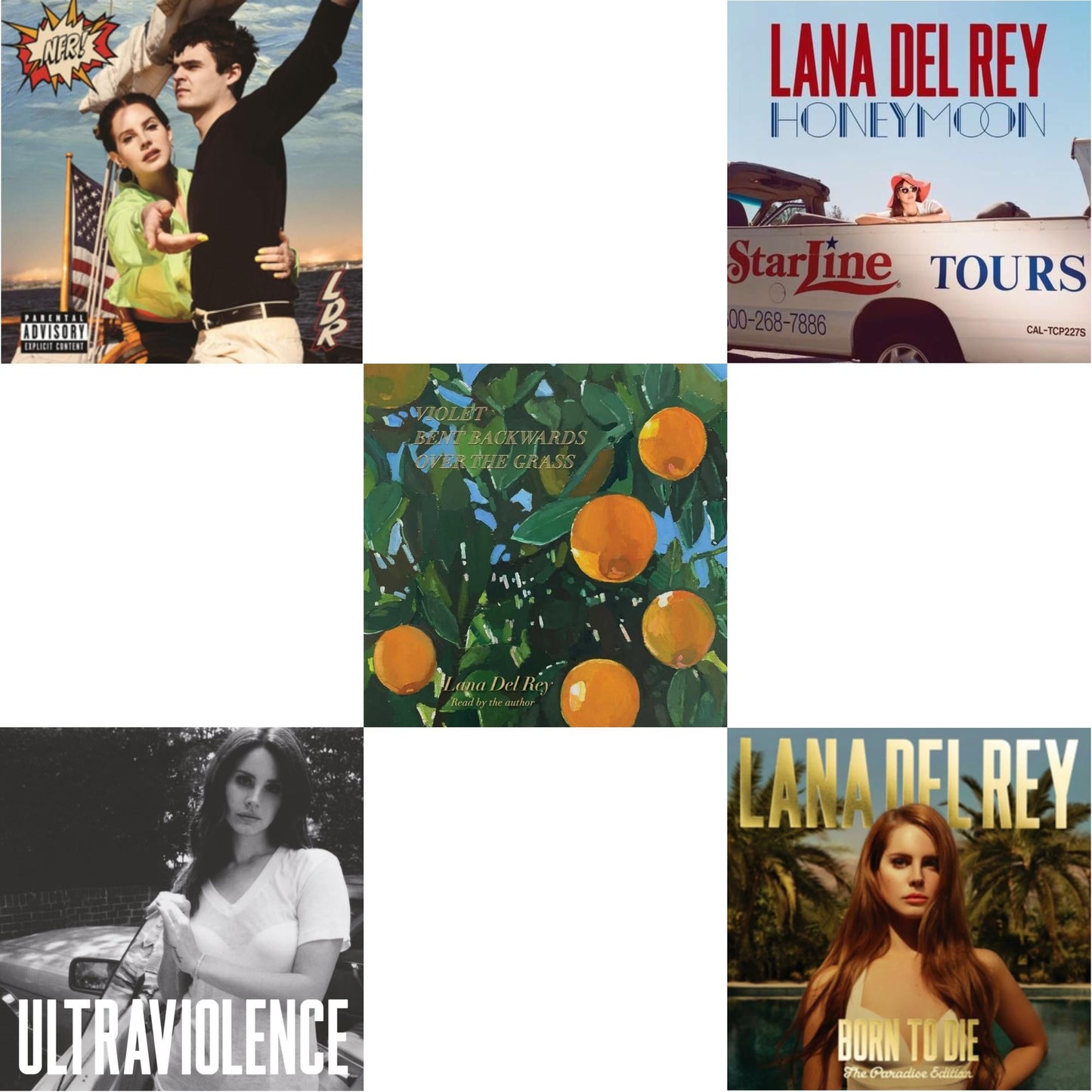 Violet Bent Backwards Over The Grass & Nfr! & Born To Die (Paradise Edition) & Ultraviolence & Honeymoon