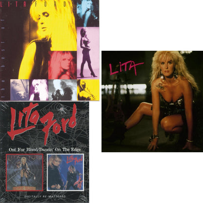 Lita Ford - Out For Blood / Dancin On The Edge (Remastered) & Lita & Best Of Lita Ford - CD Bundle