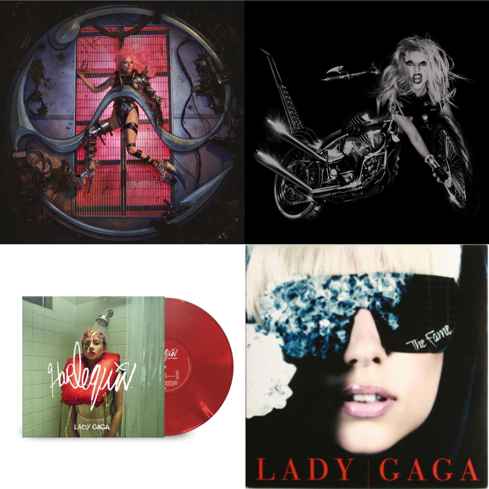 This is a 4 LP Vinyl SKU bundle.
1.This LP Vinyl is brand new.Format: LP VinylMusic Style: Dance-popThis item's title is: Chromatica (180G)Artist: Lady GagaLabel: INTERSCOPEBarcode: 602435824932Release Date: 6/25/2021
2.This LP Vinyl is brand new.