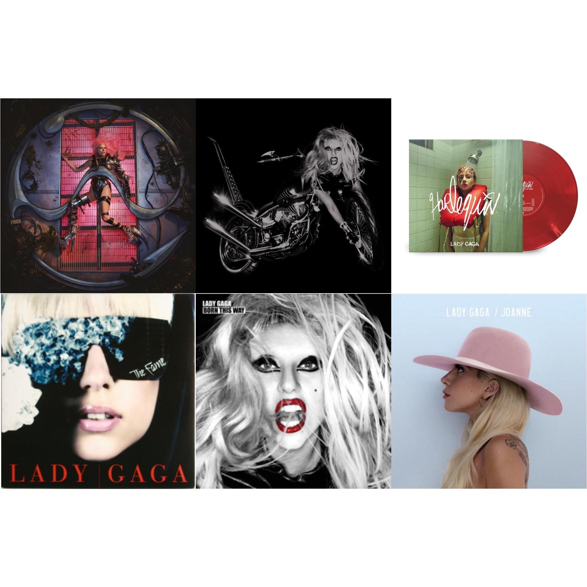 This is a 6 LP Vinyl SKU bundle.
1.This LP Vinyl is brand new.Format: LP VinylMusic Style: Dance-popThis item's title is: Chromatica (180G)Artist: Lady GagaLabel: INTERSCOPEBarcode: 602435824932Release Date: 6/25/2021
2.This LP Vinyl is brand new.