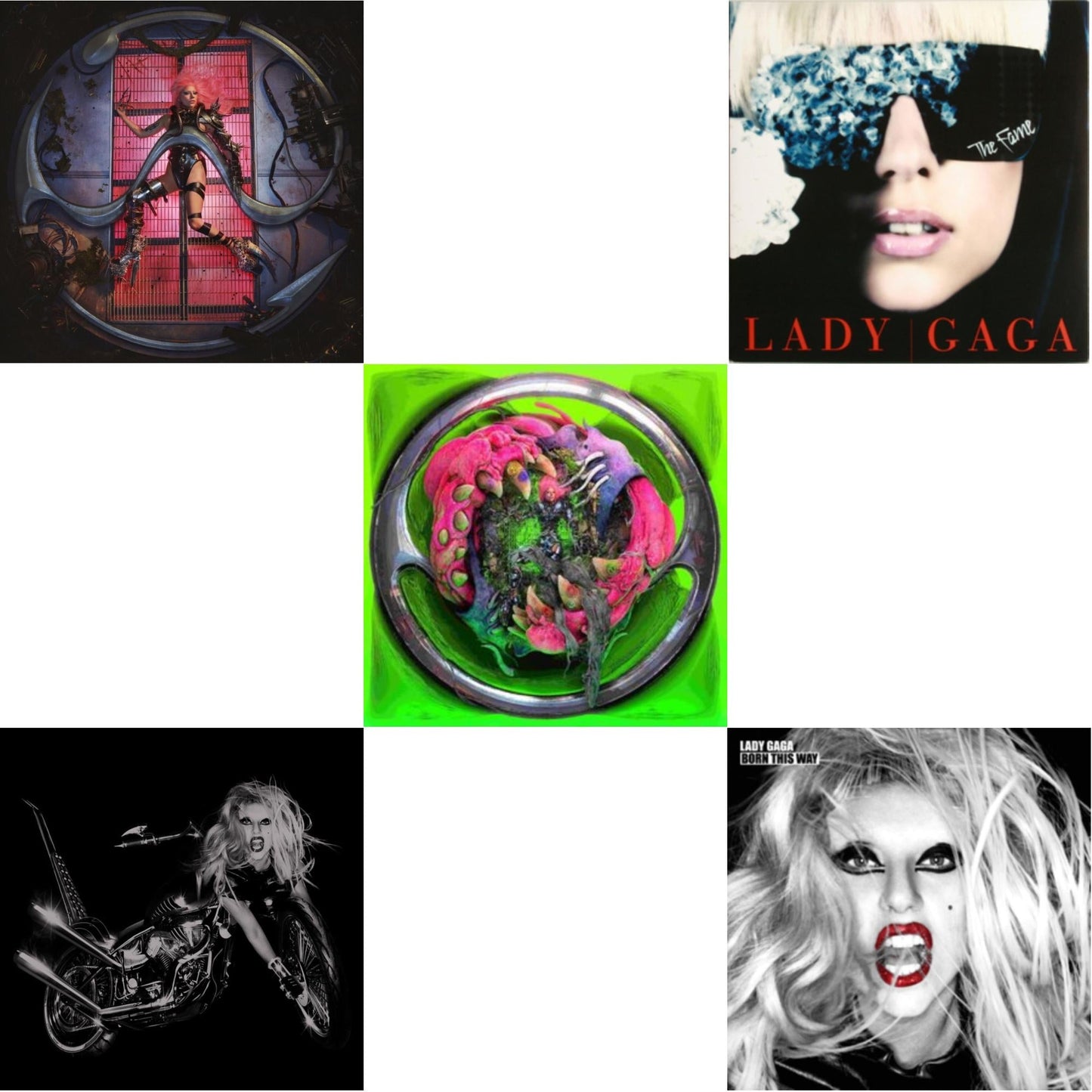 This is a 5 LP Vinyl SKU bundle.
1.This LP Vinyl is brand new.Format: LP VinylMusic Style: Dance-popThis item's title is: Chromatica (180G)Artist: Lady GagaLabel: INTERSCOPEBarcode: 602435824932Release Date: 6/25/2021
2.This LP Vinyl is brand new.