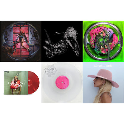This is a 6 LP Vinyl SKU bundle.
1.This LP Vinyl is brand new.Format: LP VinylMusic Style: Dance-popThis item's title is: Chromatica (180G)Artist: Lady GagaLabel: INTERSCOPEBarcode: 602435824932Release Date: 6/25/2021
2.This LP Vinyl is brand new.