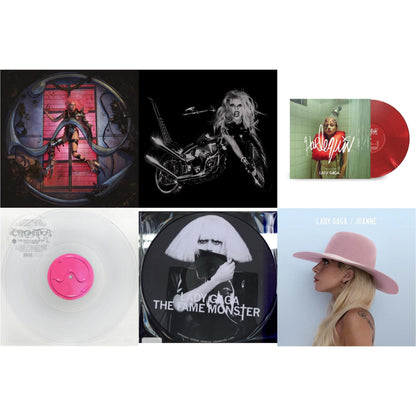 This is a 6 LP Vinyl SKU bundle.
1.This LP Vinyl is brand new.Format: LP VinylMusic Style: Dance-popThis item's title is: Chromatica (180G)Artist: Lady GagaLabel: INTERSCOPEBarcode: 602435824932Release Date: 6/25/2021
2.This LP Vinyl is brand new.