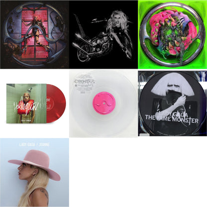 This is a 7 LP Vinyl SKU bundle.
1.This LP Vinyl is brand new.Format: LP VinylMusic Style: Dance-popThis item's title is: Chromatica (180G)Artist: Lady GagaLabel: INTERSCOPEBarcode: 602435824932Release Date: 6/25/2021
2.This LP Vinyl is brand new.