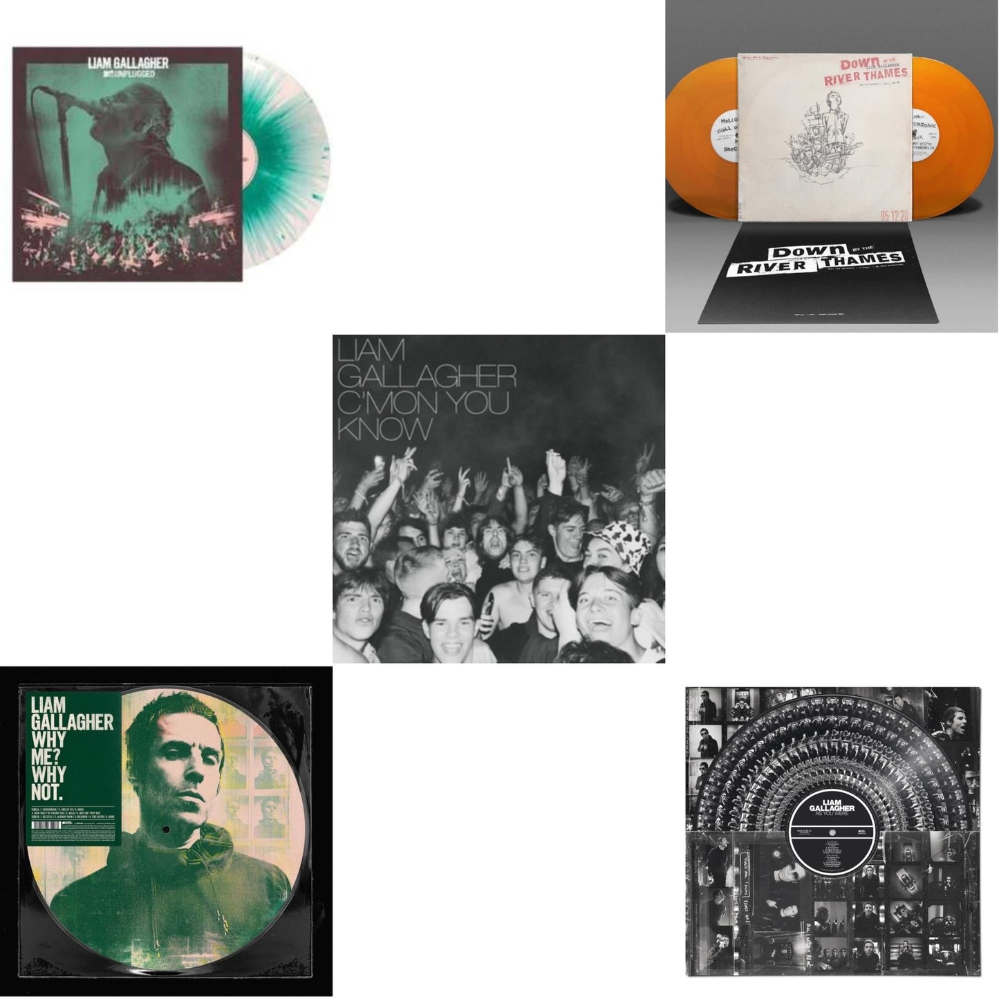 Mtv Unplugged (Live At Hull City Hall) (I) (Light Pink With Aqua Green Splatter LP Vinyl) & Why Me? Why Not (Picutre Disc) & C'mon You Know & Down By The River Thames (2LP/Orange Vinyl) & As You Were  (Zoetrope LP Vinyl)