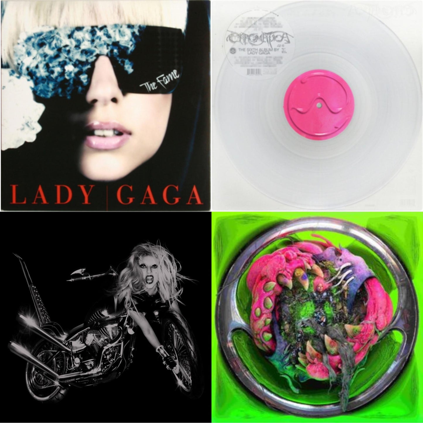 Lady Gaga - Born This Way - The Tenth Anniversary (3LP) & Dawn Of Chromatica (Clear LP Vinyl) & Chromatica (Milky Clear LP Vinyl) & Fame