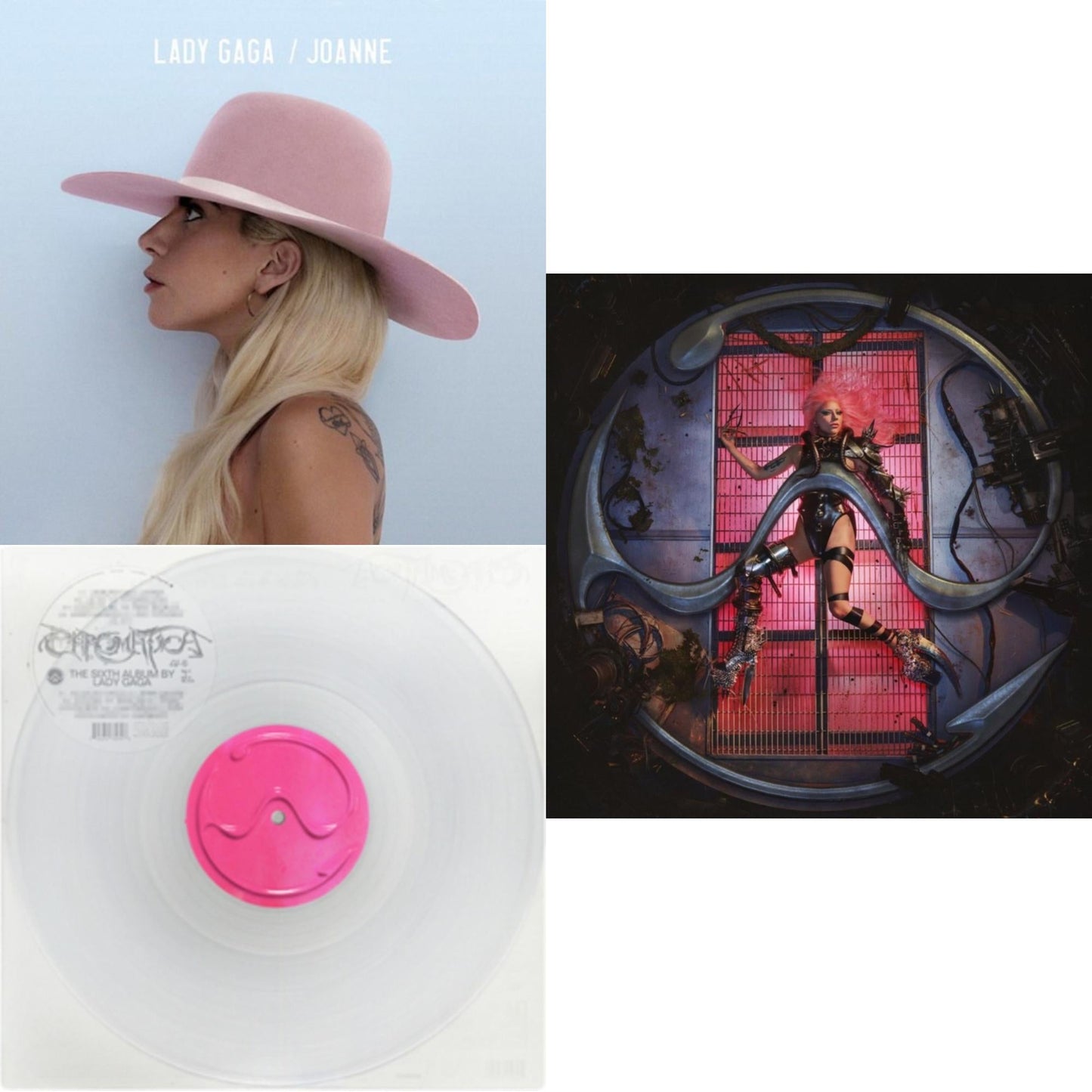 This is a 3 LP Vinyl SKU bundle.
1.This LP Vinyl is brand new.Format: LP VinylMusic Style: Dance-popThis item's title is: Chromatica (180G)Artist: Lady GagaLabel: INTERSCOPEBarcode: 602435824932Release Date: 6/25/2021
2.This LP Vinyl is brand new.
