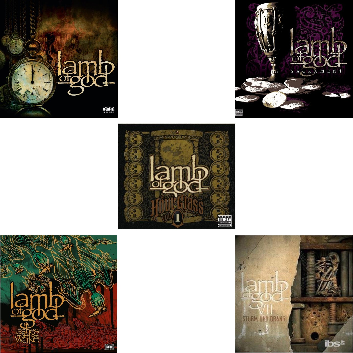 Lamb Of God & Ashes Of The Wake (20Th Anniversary) (2CD) & Hourglass Vol.1: Underground Years & Sacrament (Explicit) & Vii: Sturm Und Drang (Exp)