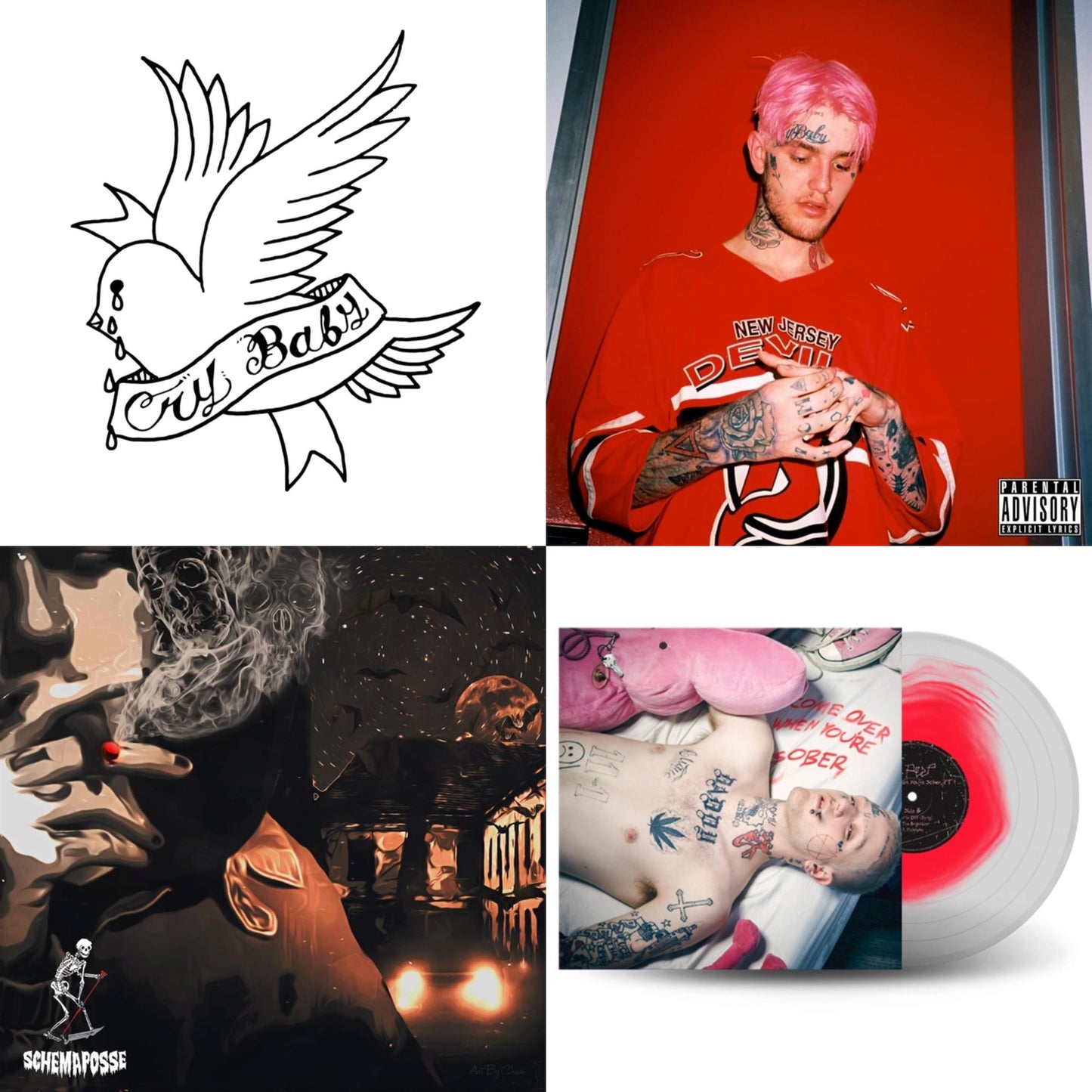 Crybaby (Opaque White LP Vinyl) & Hellboy (2LP) & Live Forever & Come Over When You're Sober, Pt.1 (Pink In Clear LP Vinyl)