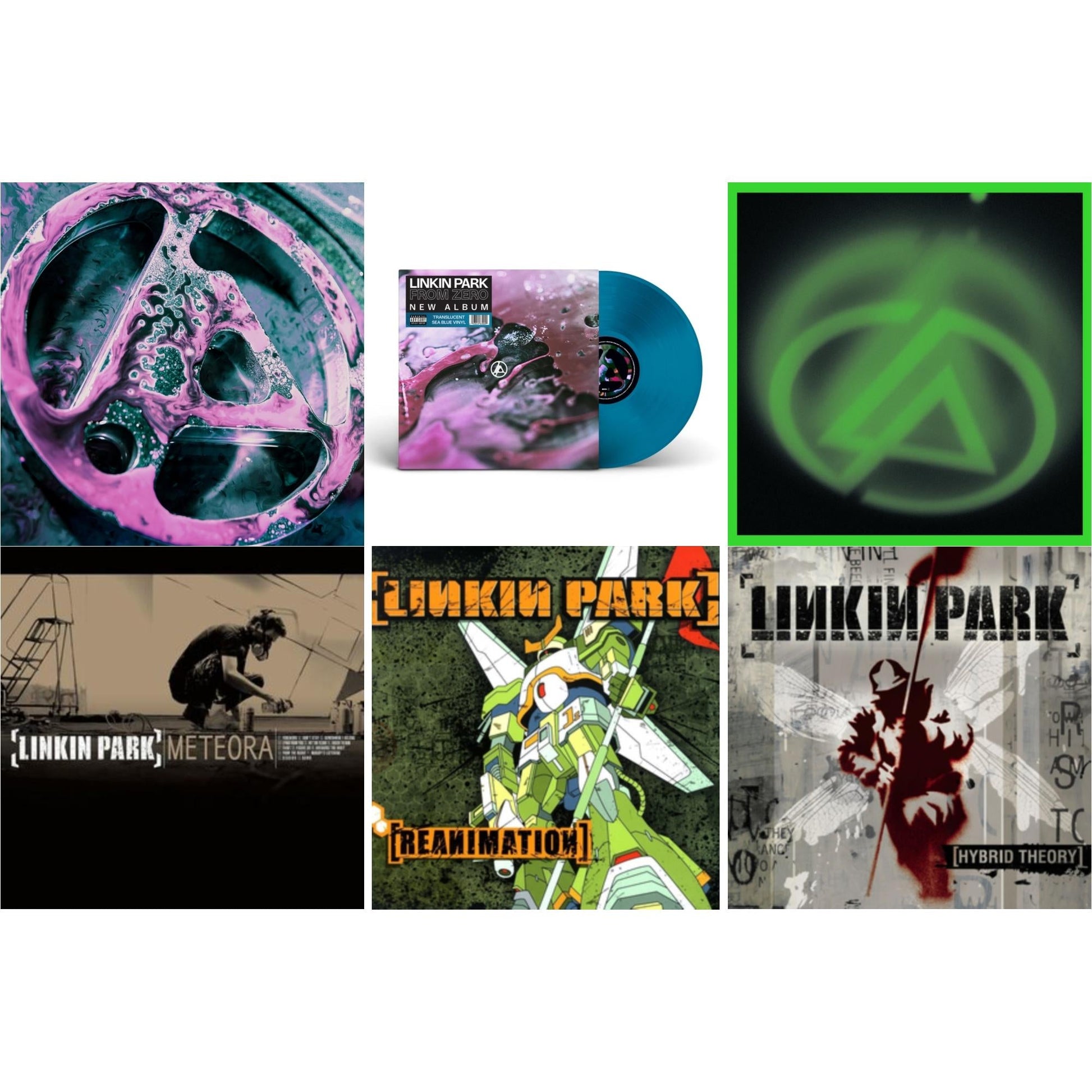 This is a 6 LP Vinyl SKU bundle.
1.This LP Vinyl is brand new.Format: LP VinylThis item's title is: From Zero (Deluxe/2LP/Translucent Emerald Green Vinyl)Artist: Linkin ParkBarcode: 093624834915Release Date: 5/16/2025
2.This LP Vinyl is brand new.