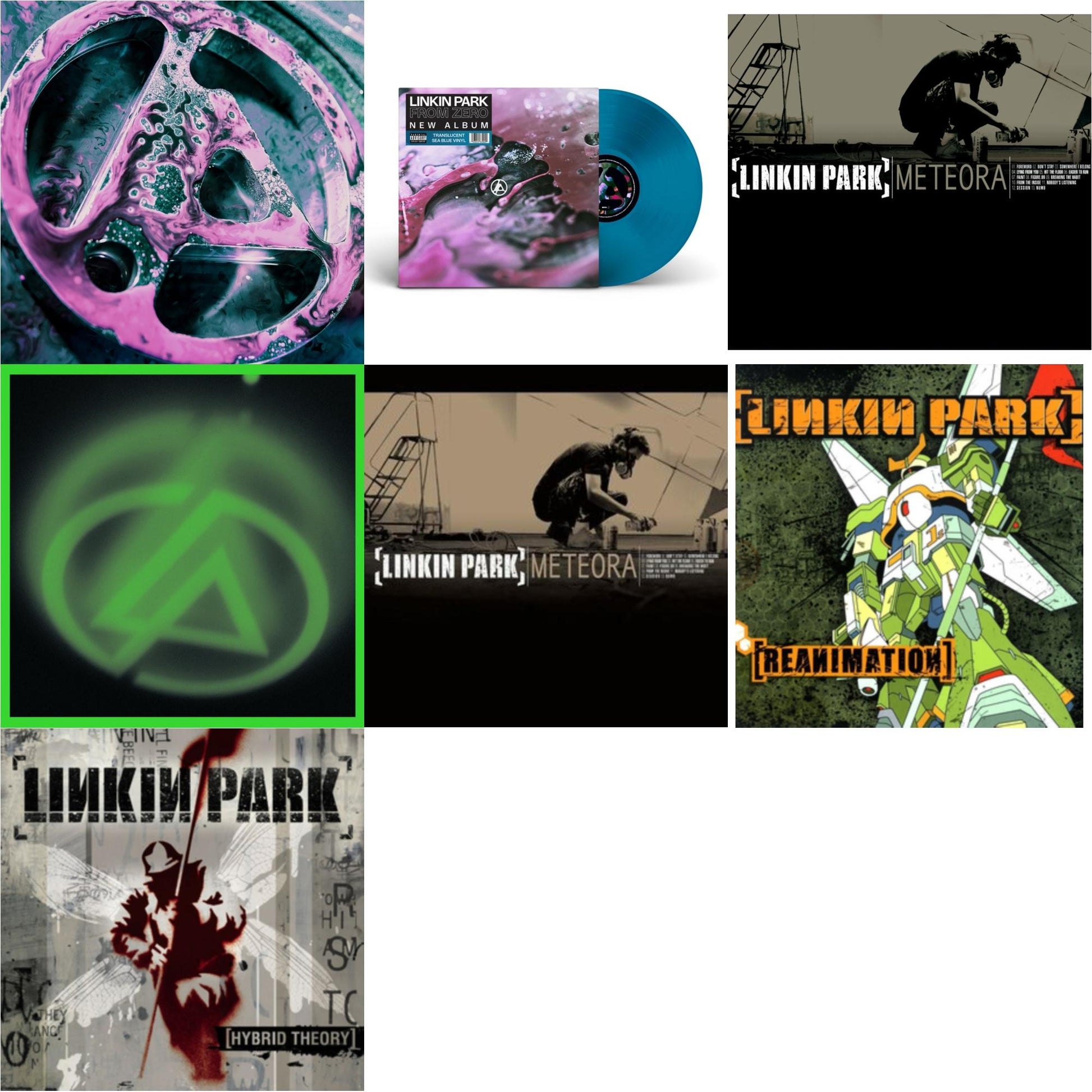 This is a 7 LP Vinyl SKU bundle.
1.This LP Vinyl is brand new.Format: LP VinylThis item's title is: From Zero (Deluxe/2LP/Translucent Emerald Green Vinyl)Artist: Linkin ParkBarcode: 093624834915Release Date: 5/16/2025
2.This LP Vinyl is brand new.