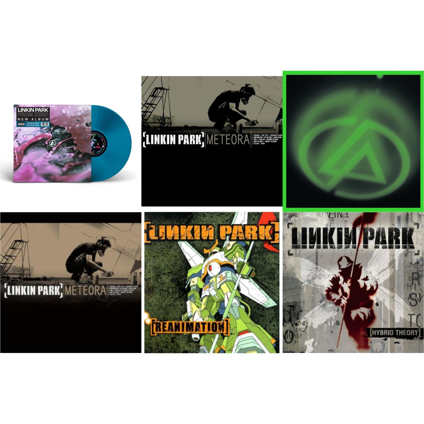 This is a 6 LP Vinyl SKU bundle.
1.This LP Vinyl is brand new.Format: LP VinylThis item's title is: From Zero (Translucent Sea Blue LP Vinyl)Artist: Linkin ParkBarcode: 093624839941Release Date: 11/15/2024
2.This LP Vinyl is brand new.