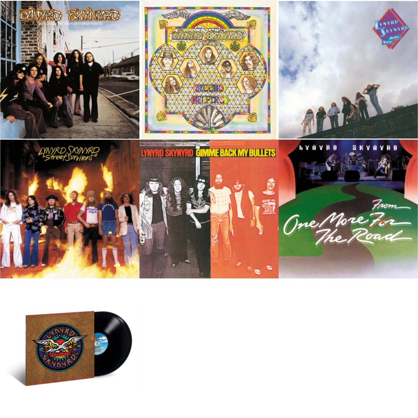 Pronounced Leh-Nerd Skin-Nerd & Second Helping & Nuthin Fancy & Street Survivors & Gimme Back My Bullets & One More From The Road & Skynyrd's Innyrds (Their Greatest Hits)