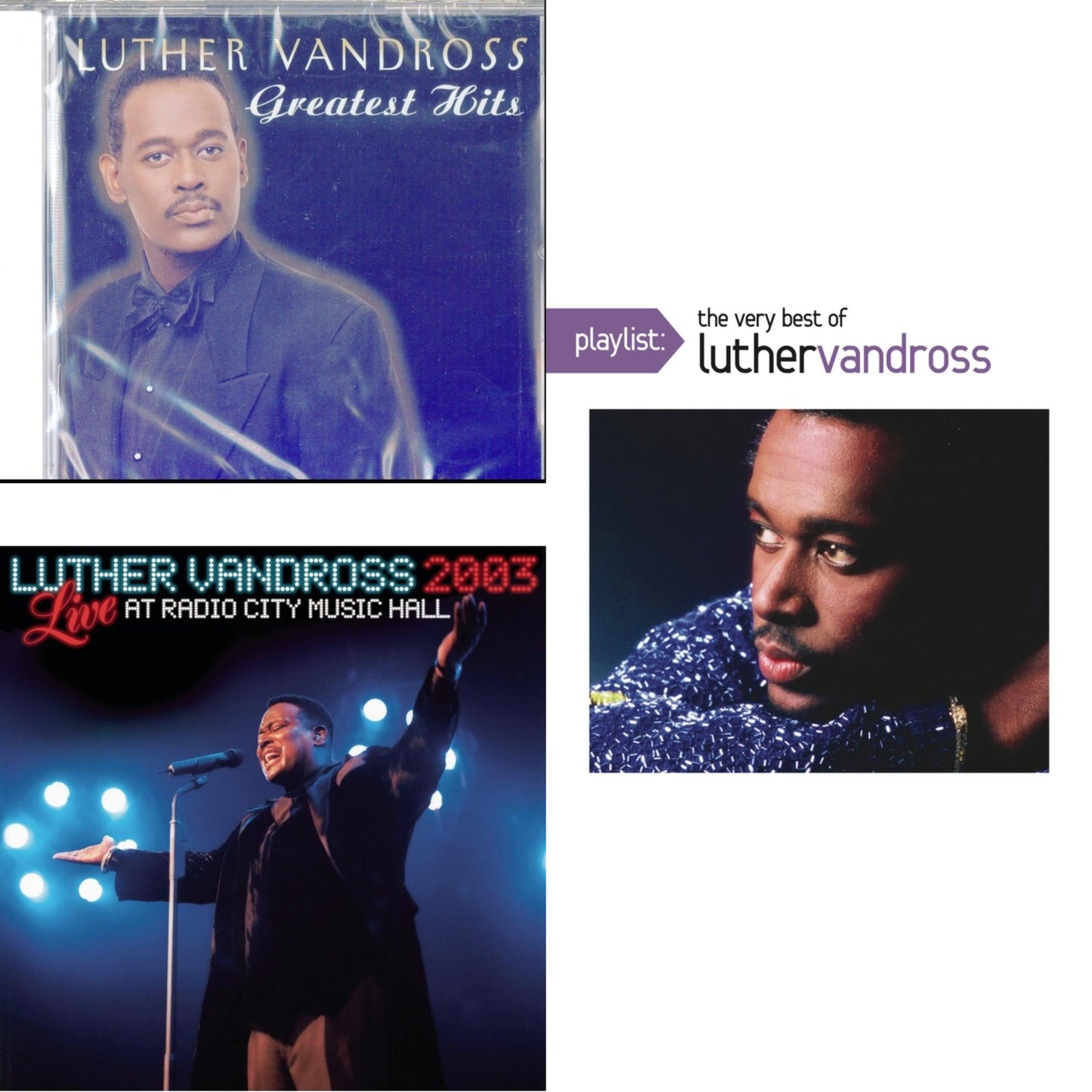 This is a 3 CD SKU bundle.
1.This CD is brand new.Format: CDThis item's title is: Greatest HitsArtist: Luther VandrossBarcode: 074646606827Release Date: 11/16/1999
2.This CD is brand new.