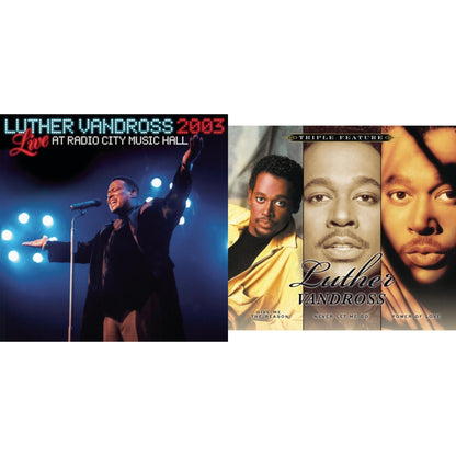 This is a 2 CD SKU bundle.
1.This CD is brand new.Format: CDThis item's title is: Live Radio City Music Hall 2003Artist: Luther VandrossBarcode: 886919844023Release Date: 4/9/2012
2.This CD is brand new.