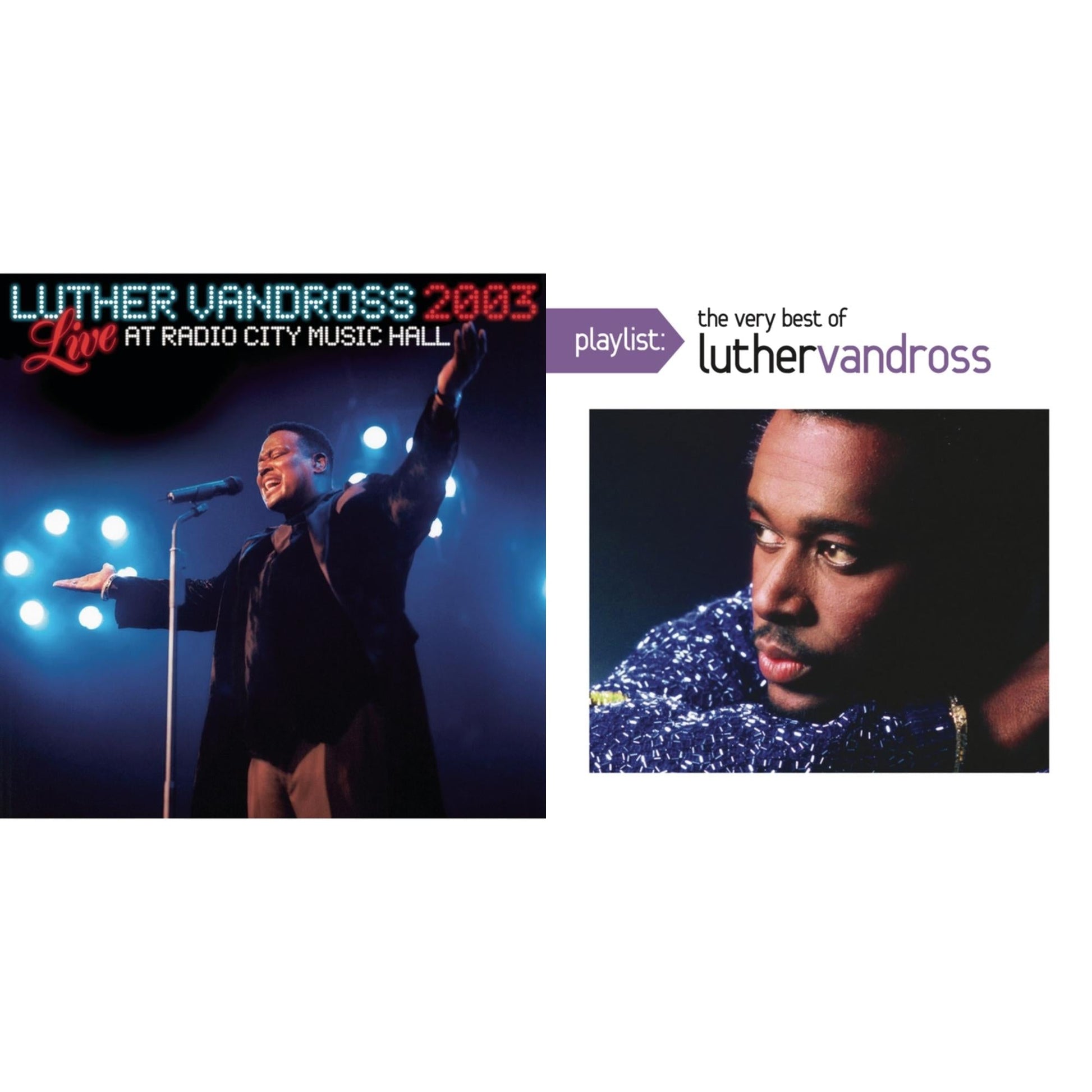 This is a 2 CD SKU bundle.
1.This CD is brand new.Format: CDThis item's title is: Live Radio City Music Hall 2003Artist: Luther VandrossBarcode: 886919844023Release Date: 4/9/2012
2.This CD is brand new.