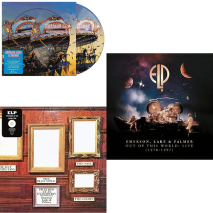 This is a 3 LP Vinyl SKU bundle.
1.This LP Vinyl is brand new.Format: LP VinylMusic Style: Prog RockThis item's title is: Out Of This World: Live (1970-1997) (10LP)Artist:  Lake & Palmer EmersonLabel: BMG RIGHTS MANAGEMENT (UK) LLCBarcode: 4050538604856Release Date: 10/29/2021
2.