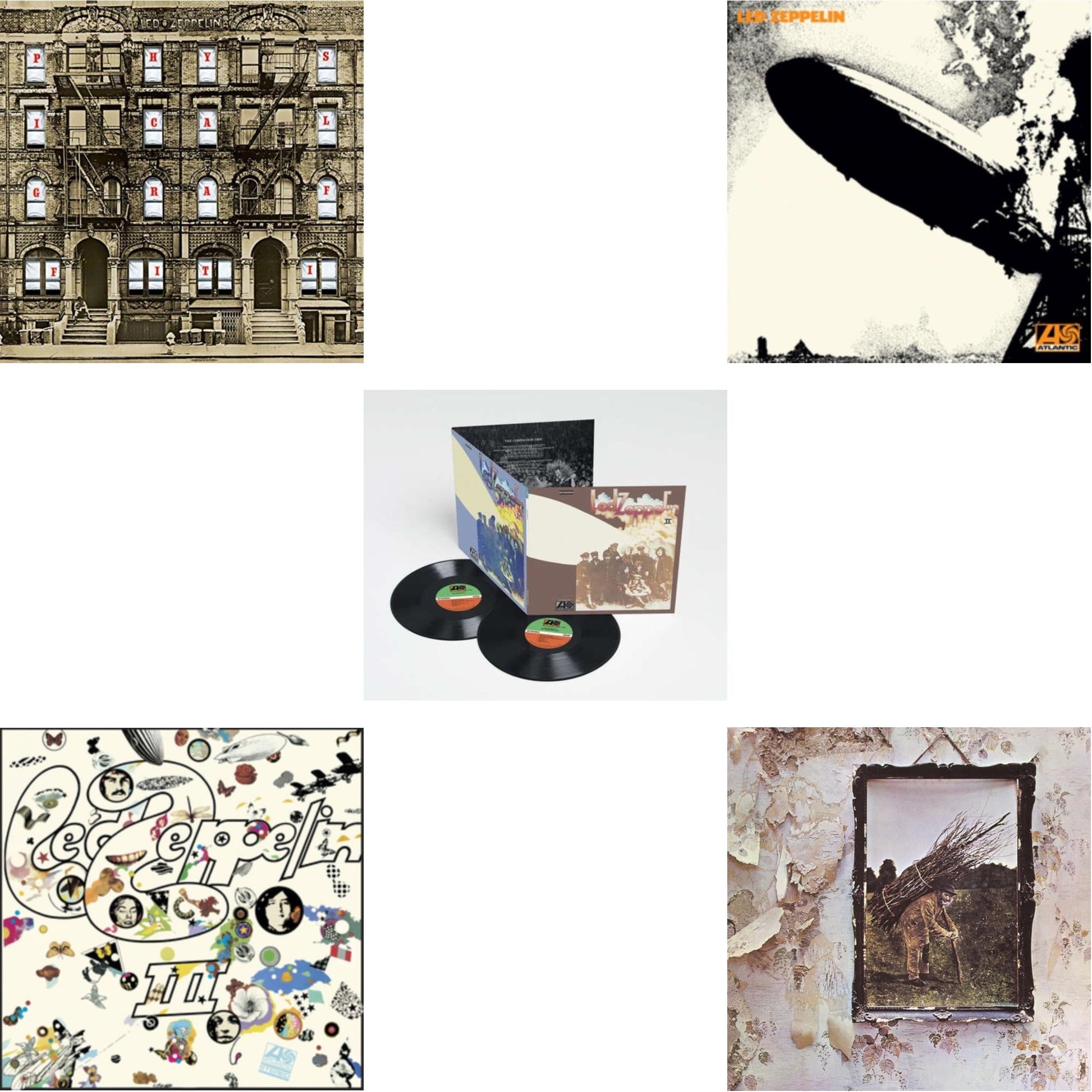 This is a 5 LP Vinyl SKU bundle.
1.This LP Vinyl is brand new.Format: LP VinylMusic Style: Blues RockThis item's title is: Led Zeppelin Ii (Deluxe Remastered/2LP/180)Artist: Led ZeppelinLabel: ATLANTIC CATALOG GROUPBarcode: 081227964382Release Date: 6/3/2014
2.