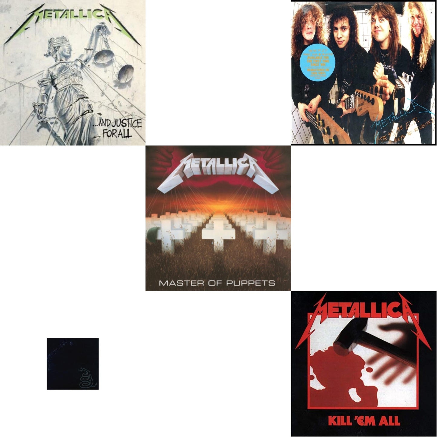 Metallica (Remastered/2LP) & Kill Em All (180G) & Master Of Puppets (Remastered) & $5.98 Ep: Garage Days Re-Revisited (Remastered) & And Justice For All (Remastered)