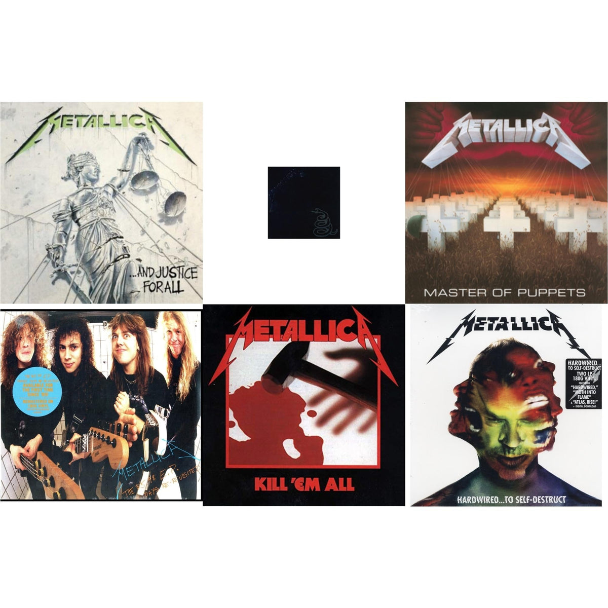 Metallica (Remastered/2LP) & Kill Em All (180G) & Master Of Puppets (Remastered) & Hardwired To Self-Destruct (2LP/180G/Dl Card) & $5.98 Ep: Garage Days Re-Revisited (Remastered) & And Justice For All (Remastered)