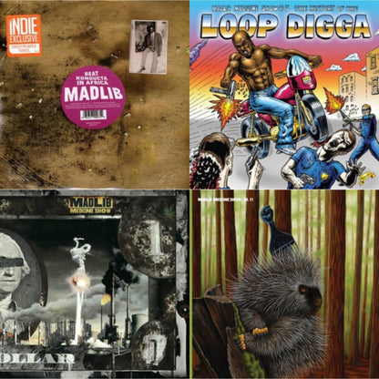 This is a 4 LP Vinyl SKU bundle.
1.This LP Vinyl is brand new.Format: LP VinylThis item's title is: Medicine Show #3 - Beat Konducta In Africa (2LP/Deep Purple Vinyl) (I)Artist: MadlibBarcode: 989327000354Release Date: 8/26/2022
2.This LP Vinyl is brand new.