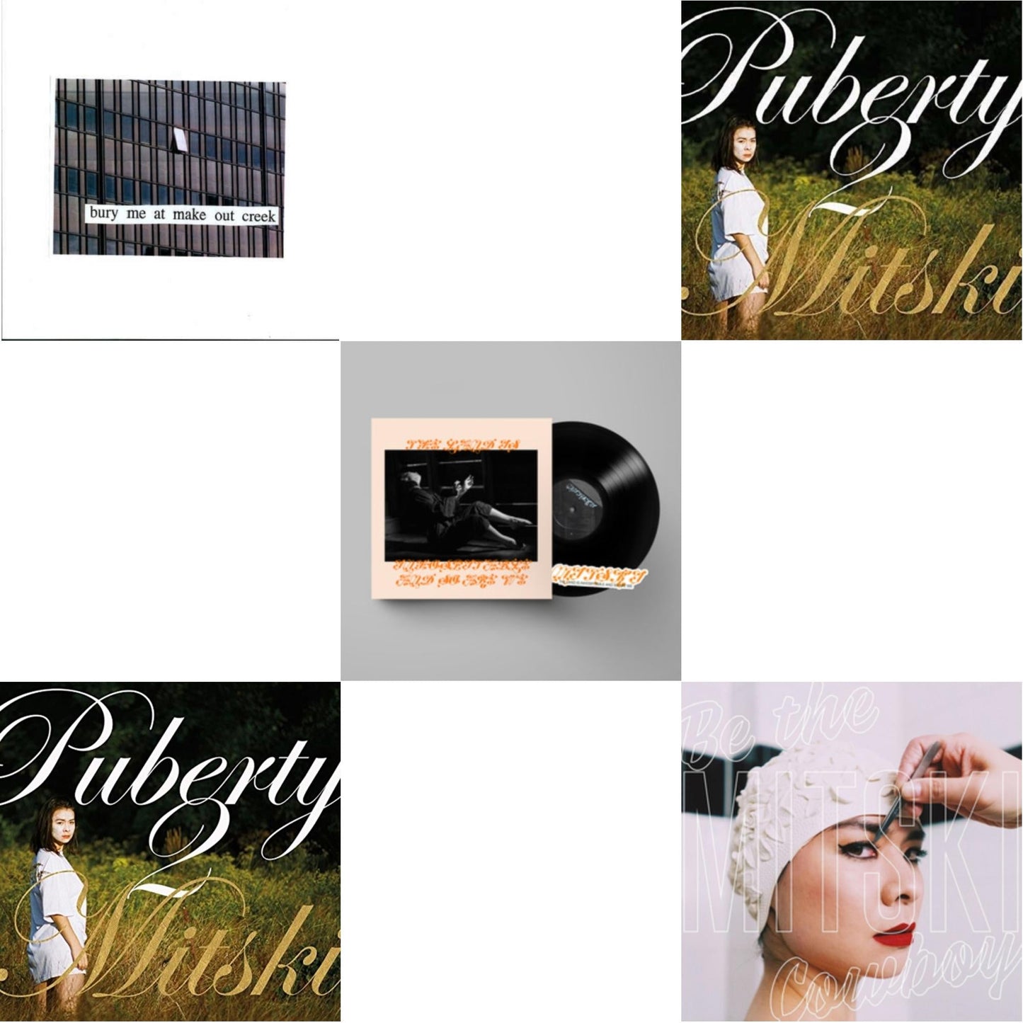 This is a 5 LP Vinyl SKU bundle.
1.This LP Vinyl is brand new.Format: LP VinylMusic Style: Alternative RockThis item's title is: Bury Me At Makeout CreekArtist: MitskiLabel: Dead OceansBarcode: 656605142210Release Date: 11/11/2014
2.This LP Vinyl is brand new.