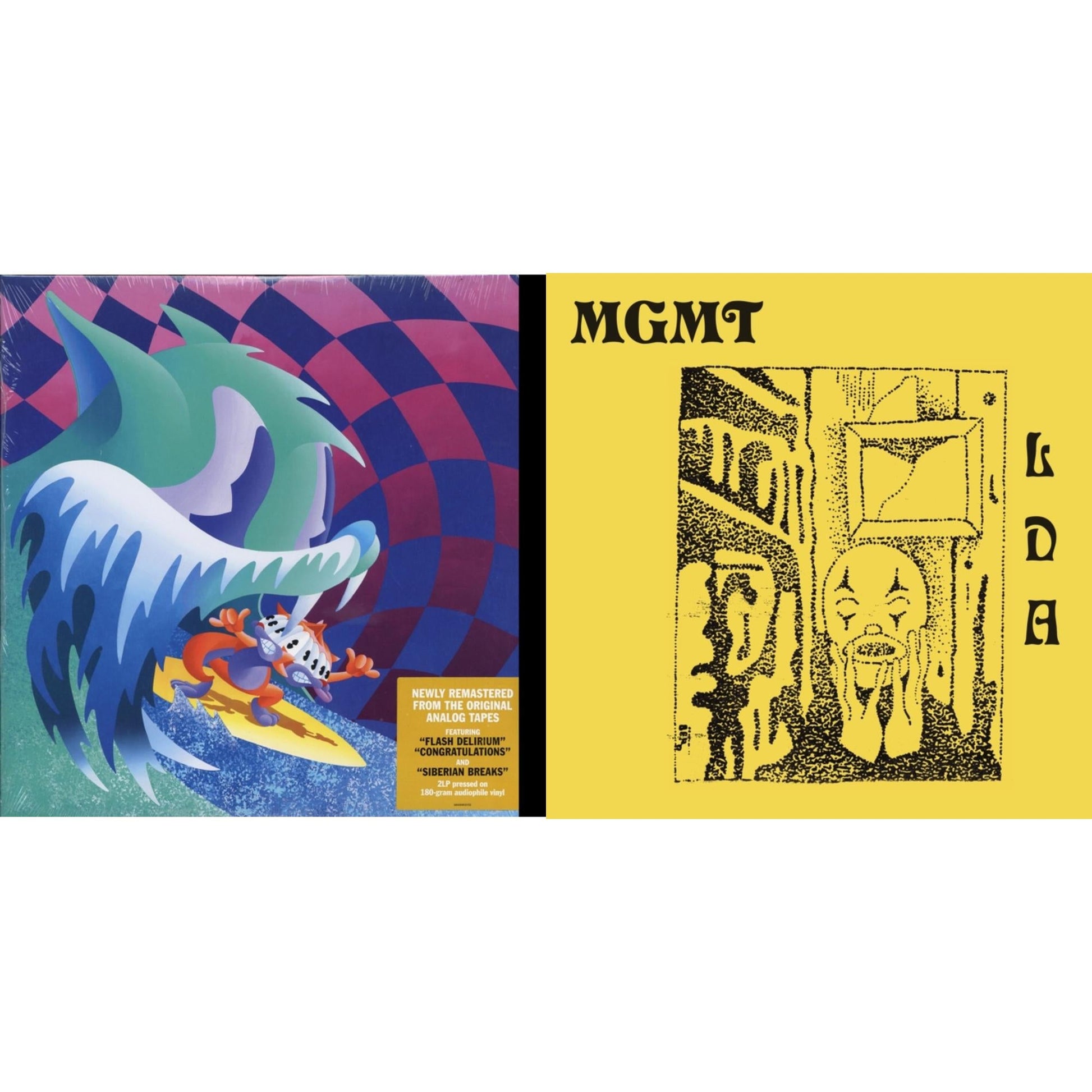 This is a 2 LP Vinyl SKU bundle.
1.This LP Vinyl is brand new.Format: LP VinylMusic Style: Psychedelic RockThis item's title is: Congratulations (2LP/180G)Artist: MgmtLabel: LEGACYBarcode: 888430453319Release Date: 6/3/2014
2.This LP Vinyl is brand new.