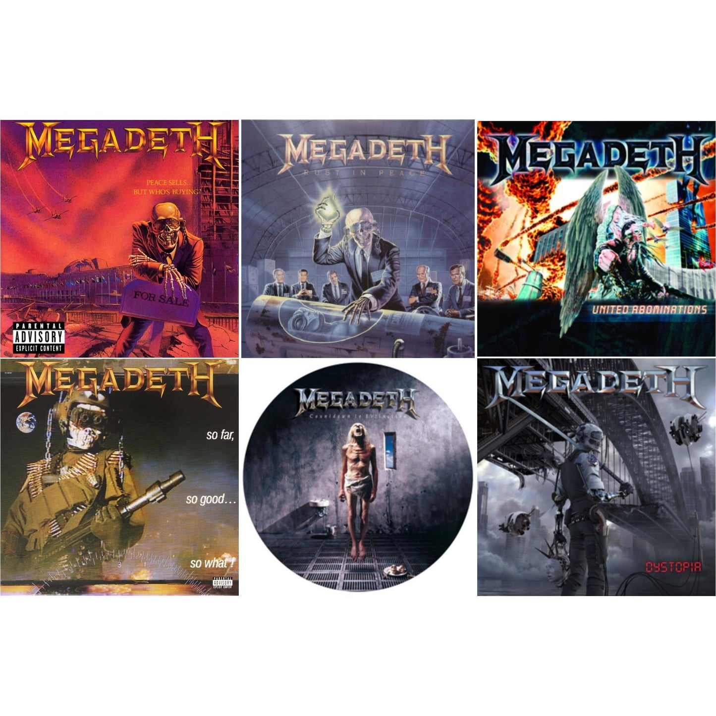 Peace Sells But Who's Buying & Rust In Peace & United Abominations & So Far So Good So What & Countdown To Extinction (Picture Disc) & Dystopia