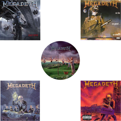 This is a 5 LP Vinyl SKU bundle.
1.This LP Vinyl is brand new.Format: LP VinylMusic Style: Heavy MetalThis item's title is: DystopiaArtist: MegadethLabel: T-BOY RECORDS/UMEBarcode: 602547613943Release Date: 1/22/2016
2.This LP Vinyl is brand new.