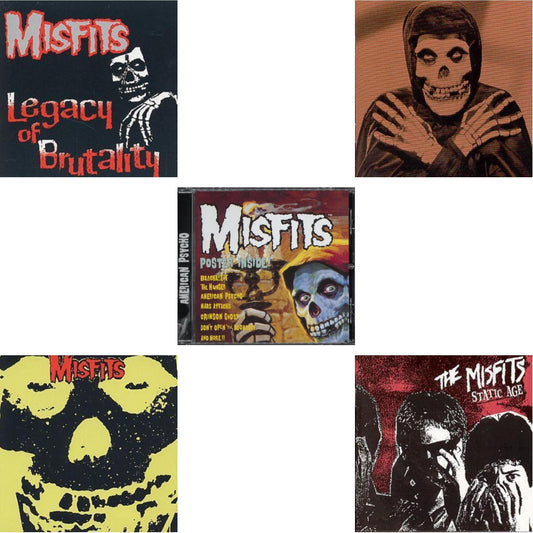 This is a 5 CD SKU bundle.
1.This CD is brand new.Format: CDMusic Style: PunkThis item's title is: CollectionArtist: MisfitsLabel: VirginBarcode: 017046190121Release Date: 4/2/1995
2.This CD is brand new.