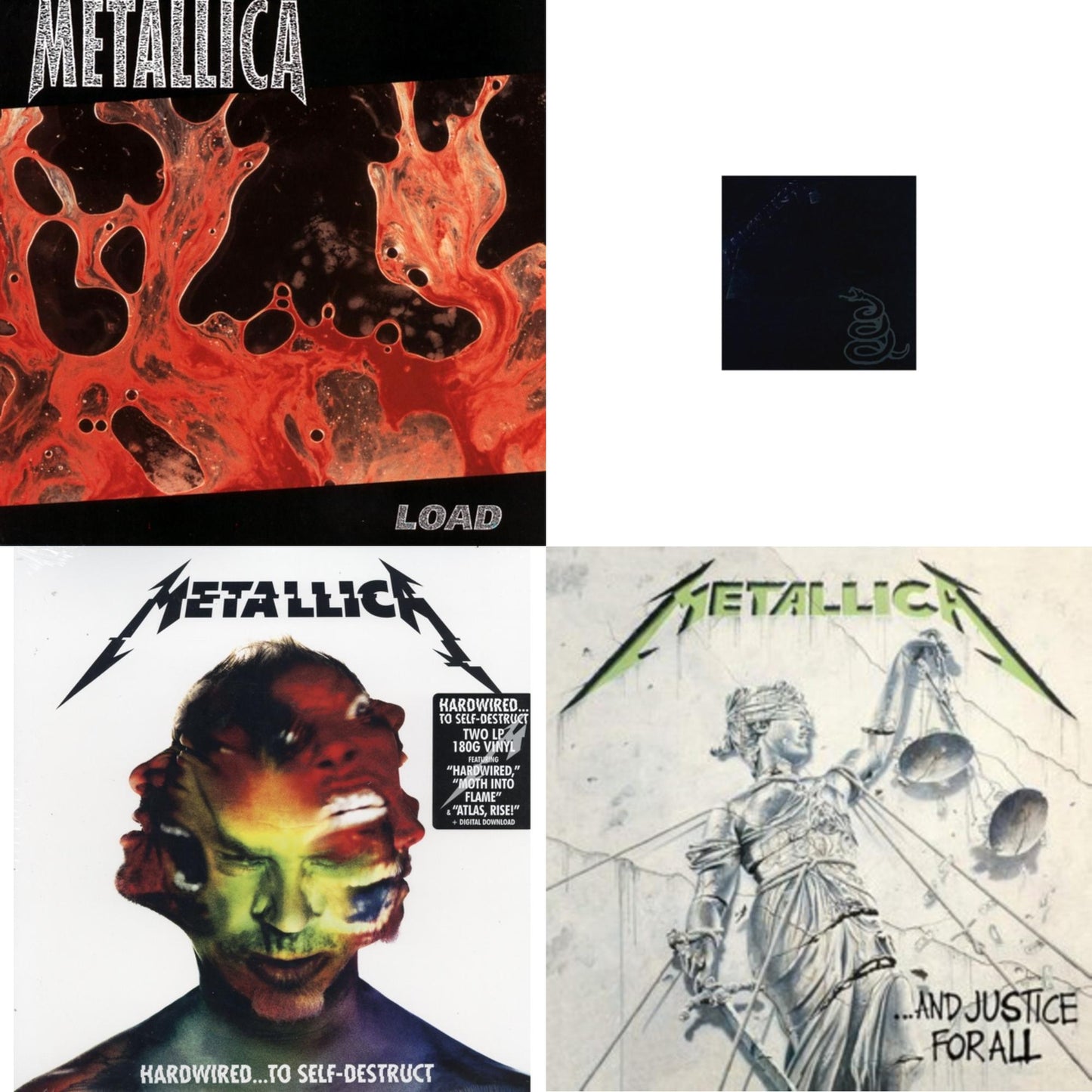 Load (Remastered/2LP/180G) & Metallica (Remastered/2LP) & Hardwired To Self-Destruct (2LP/180G/Dl Card) & And Justice For All (Remastered)