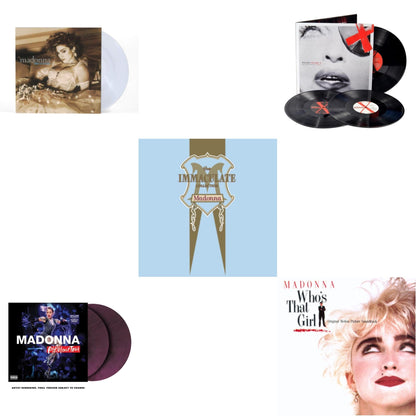 This is a 5 LP Vinyl SKU bundle.
1.This LP Vinyl is brand new.Format: LP VinylMusic Style: Dance-popThis item's title is: Rebel Heart Tour (X) (Purple Galaxy Swirl Vinyl/2LP)Artist: MadonnaLabel: MERCURY STUDIOSBarcode: 602445230662Release Date: 9/9/2022
2.This LP Vinyl is brand new.