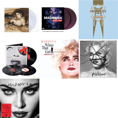 This is a 7 LP Vinyl SKU bundle.
1.This LP Vinyl is brand new.Format: LP VinylMusic Style: Dance-popThis item's title is: Rebel Heart Tour (X) (Purple Galaxy Swirl Vinyl/2LP)Artist: MadonnaLabel: MERCURY STUDIOSBarcode: 602445230662Release Date: 9/9/2022
2.This LP Vinyl is brand new.